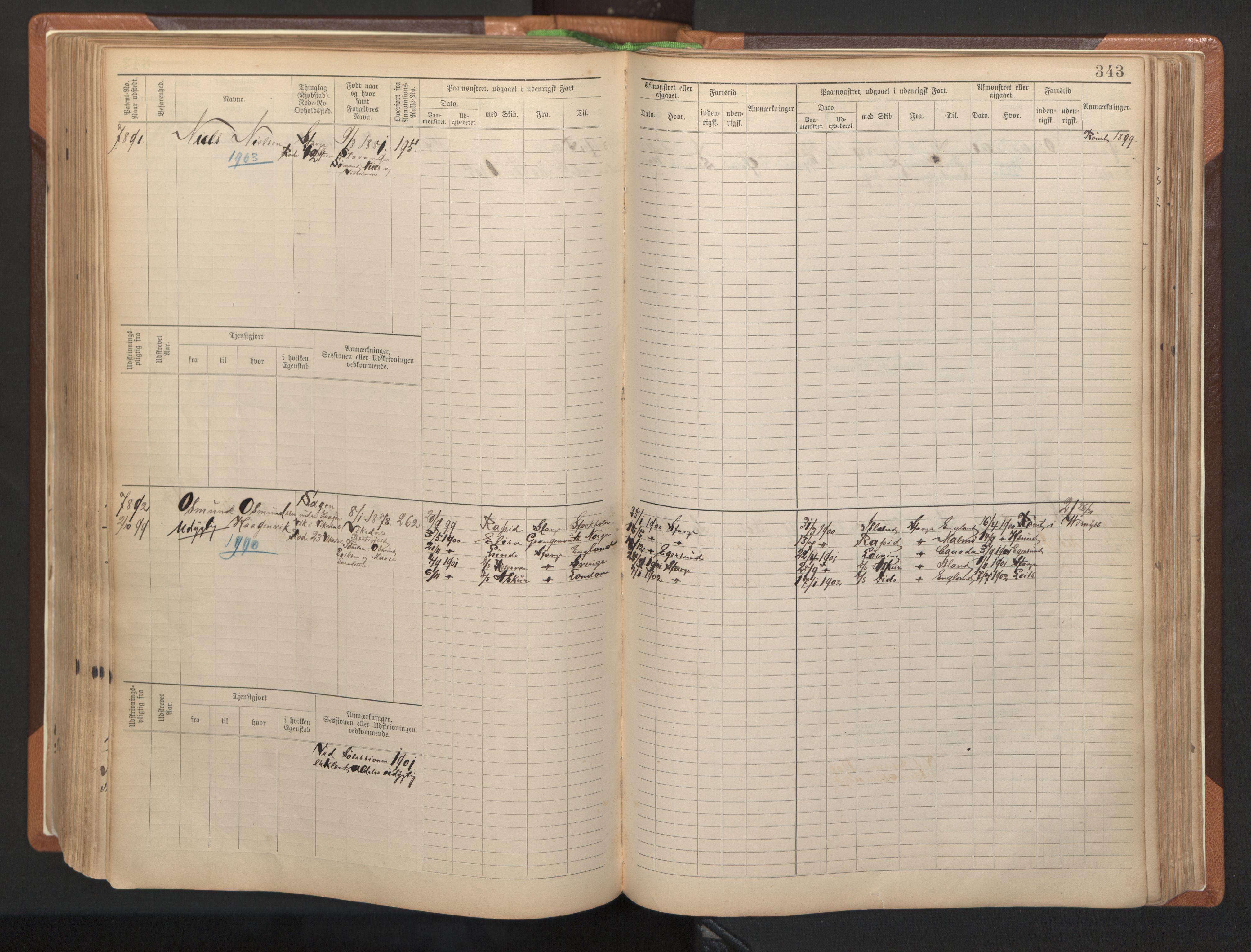 Stavanger sjømannskontor, AV/SAST-A-102006/F/Fb/Fbb/L0012: Sjøfartshovedrulle, patentnr. 7207-8158, 1894-1904, p. 346