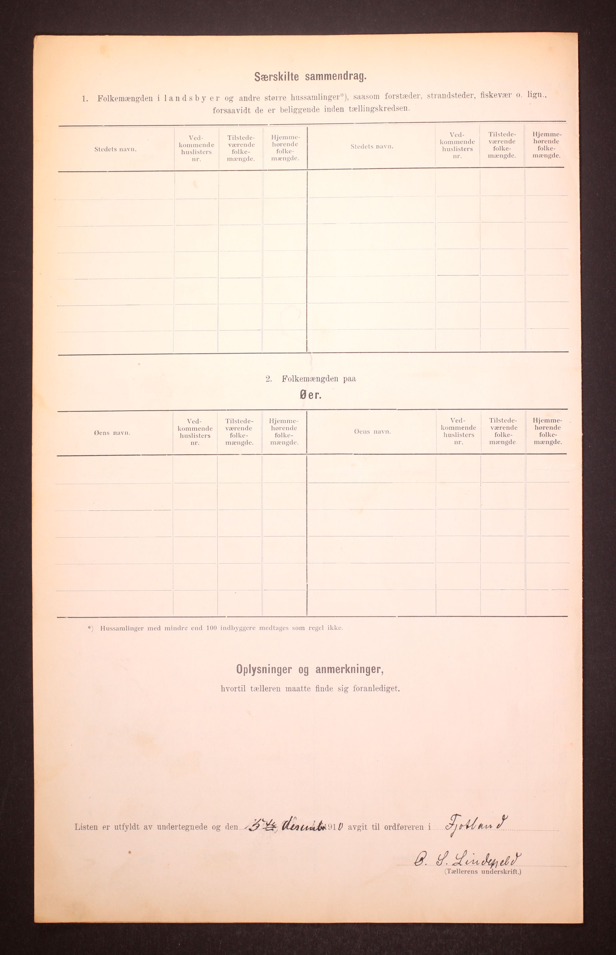 RA, 1910 census for Fjotland, 1910, p. 27