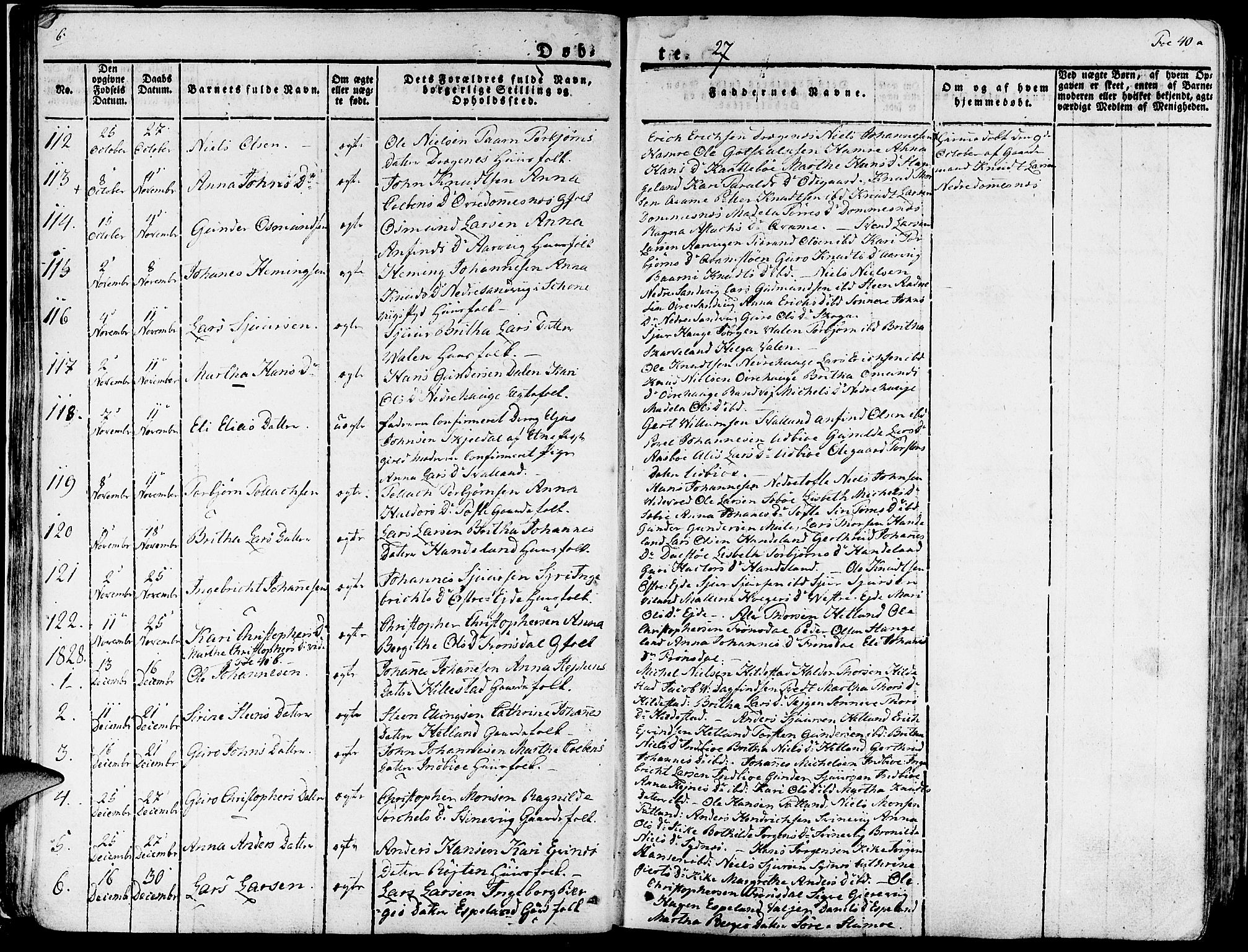 Fjelberg sokneprestembete, SAB/A-75201/H/Haa: Parish register (official) no. A 5, 1822-1834, p. 40