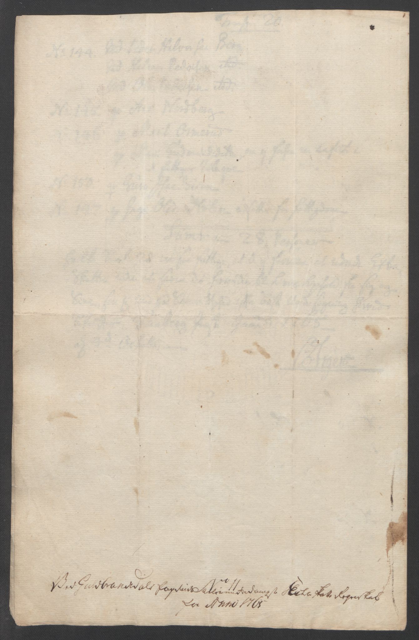 Rentekammeret inntil 1814, Reviderte regnskaper, Fogderegnskap, RA/EA-4092/R17/L1266: Ekstraskatten Gudbrandsdal, 1762-1766, p. 499