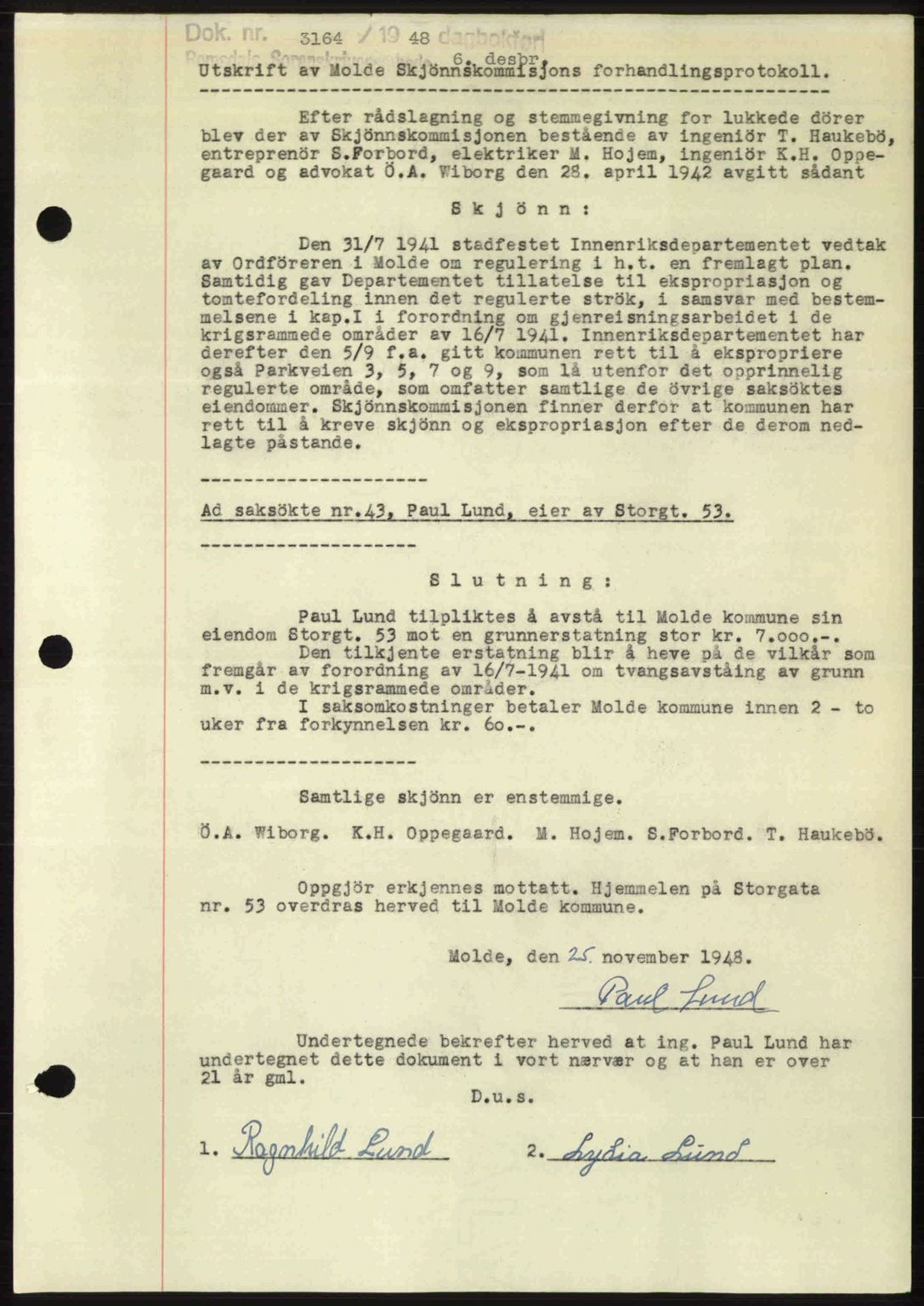 Romsdal sorenskriveri, AV/SAT-A-4149/1/2/2C: Mortgage book no. A28, 1948-1949, Diary no: : 3164/1948