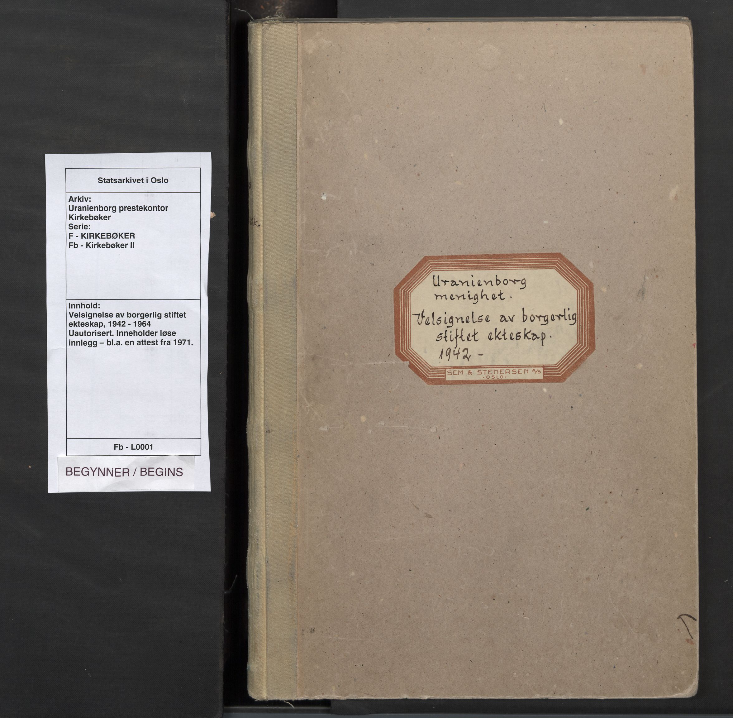 Uranienborg prestekontor Kirkebøker, SAO/A-10877/F/Fb/L0001: Parish register (official) no. II 1, 1942-1964