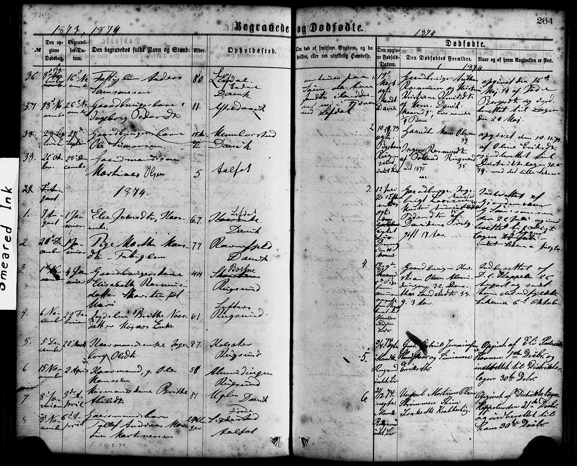 Davik sokneprestembete, SAB/A-79701/H/Haa/Haaa/L0006: Parish register (official) no. A 6, 1867-1881, p. 264