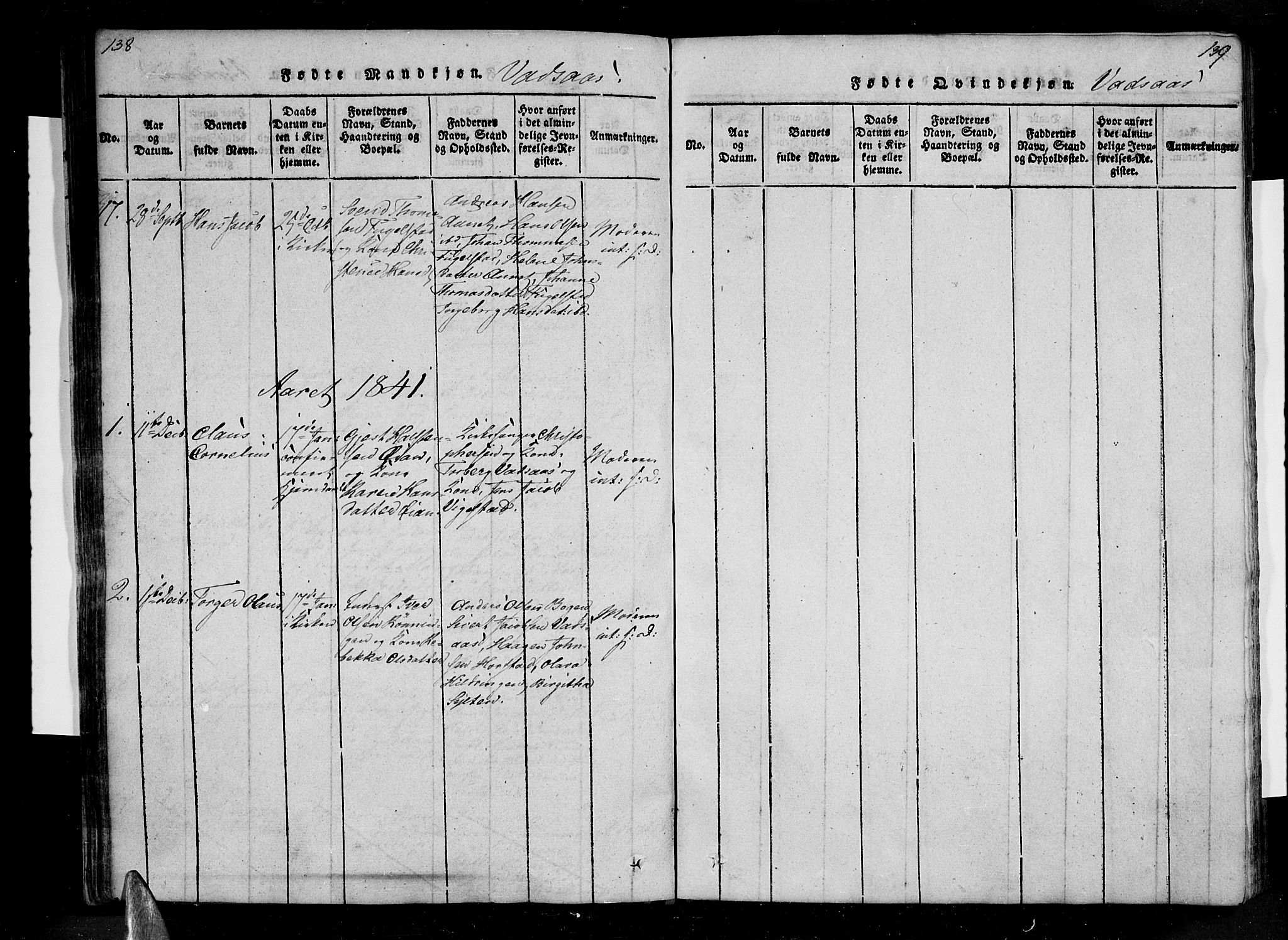 Ministerialprotokoller, klokkerbøker og fødselsregistre - Nordland, AV/SAT-A-1459/810/L0142: Parish register (official) no. 810A06 /1, 1819-1841, p. 138-139