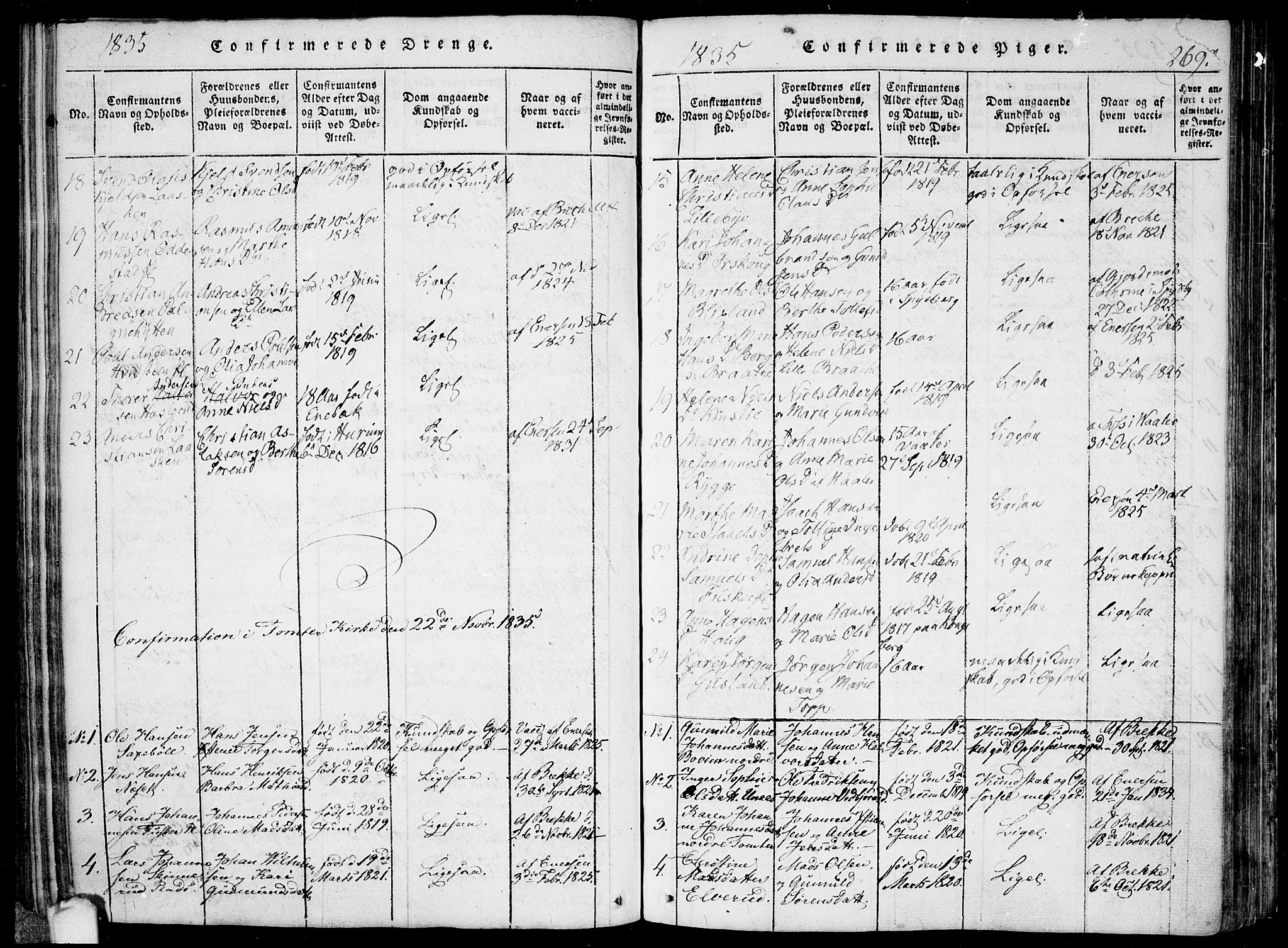 Hobøl prestekontor Kirkebøker, AV/SAO-A-2002/F/Fa/L0002: Parish register (official) no. I 2, 1814-1841, p. 269