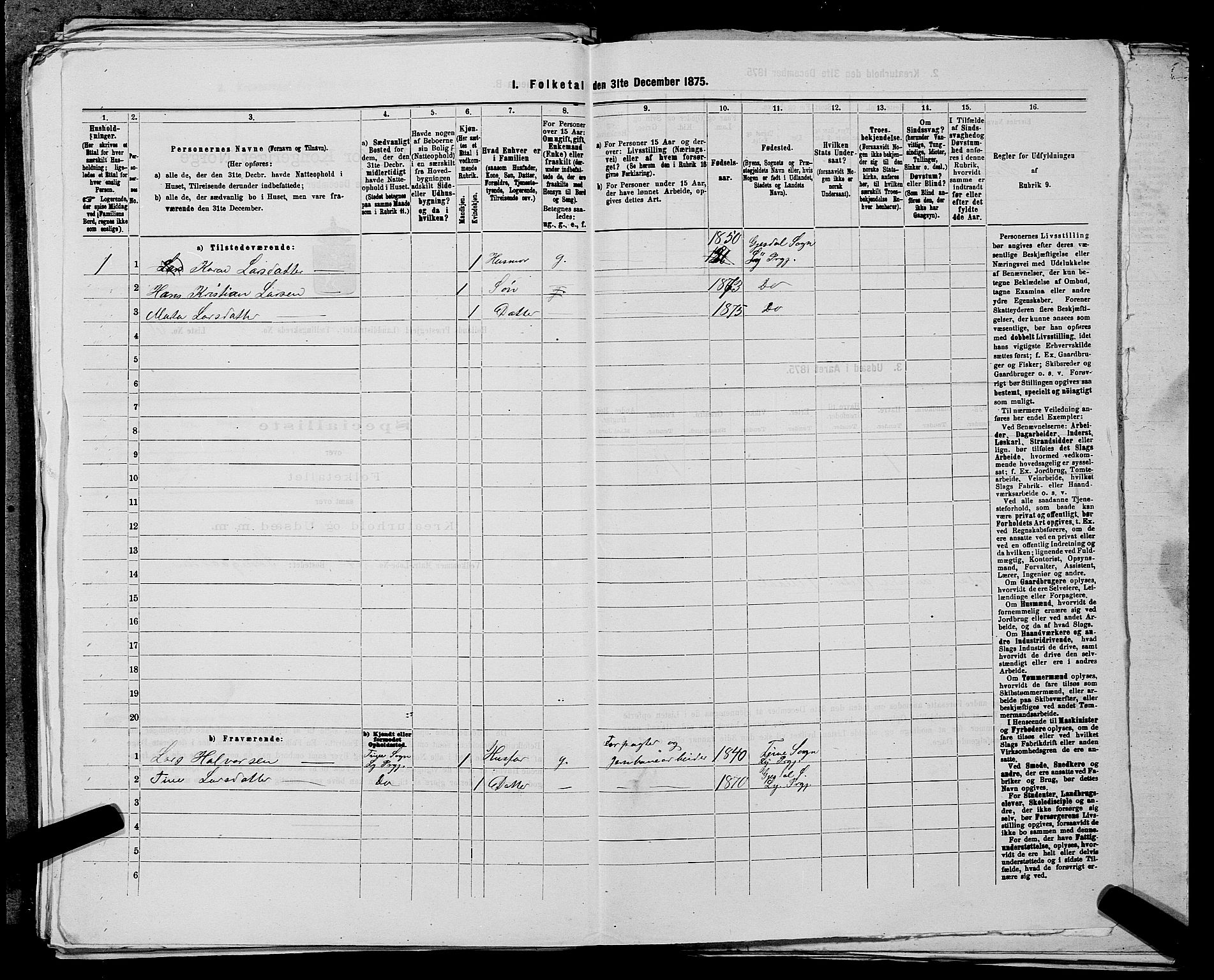 SAST, 1875 census for 1123L Høyland/Høyland, 1875, p. 560