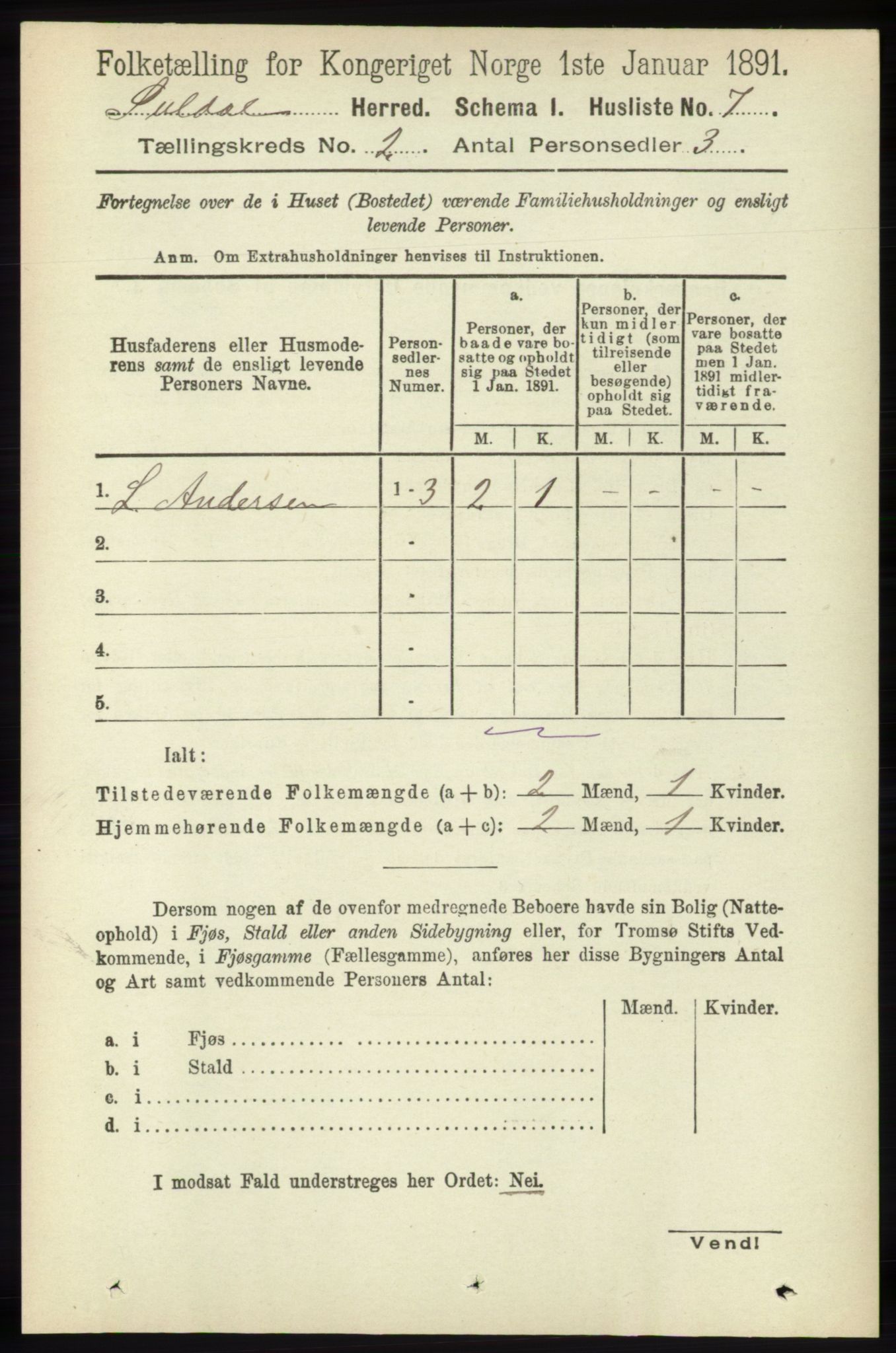 RA, 1891 census for 1134 Suldal, 1891, p. 201