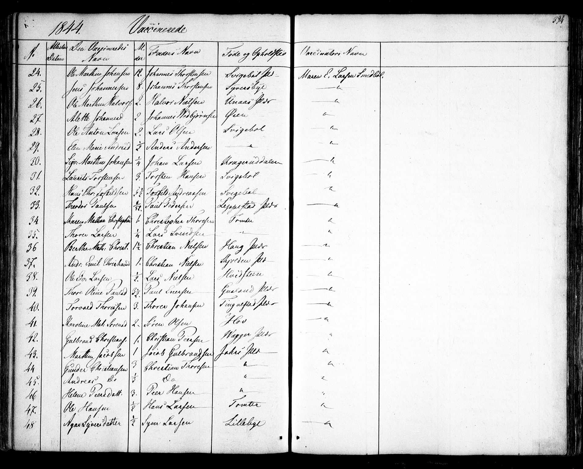 Hobøl prestekontor Kirkebøker, SAO/A-2002/F/Fa/L0003: Parish register (official) no. I 3, 1842-1864, p. 394