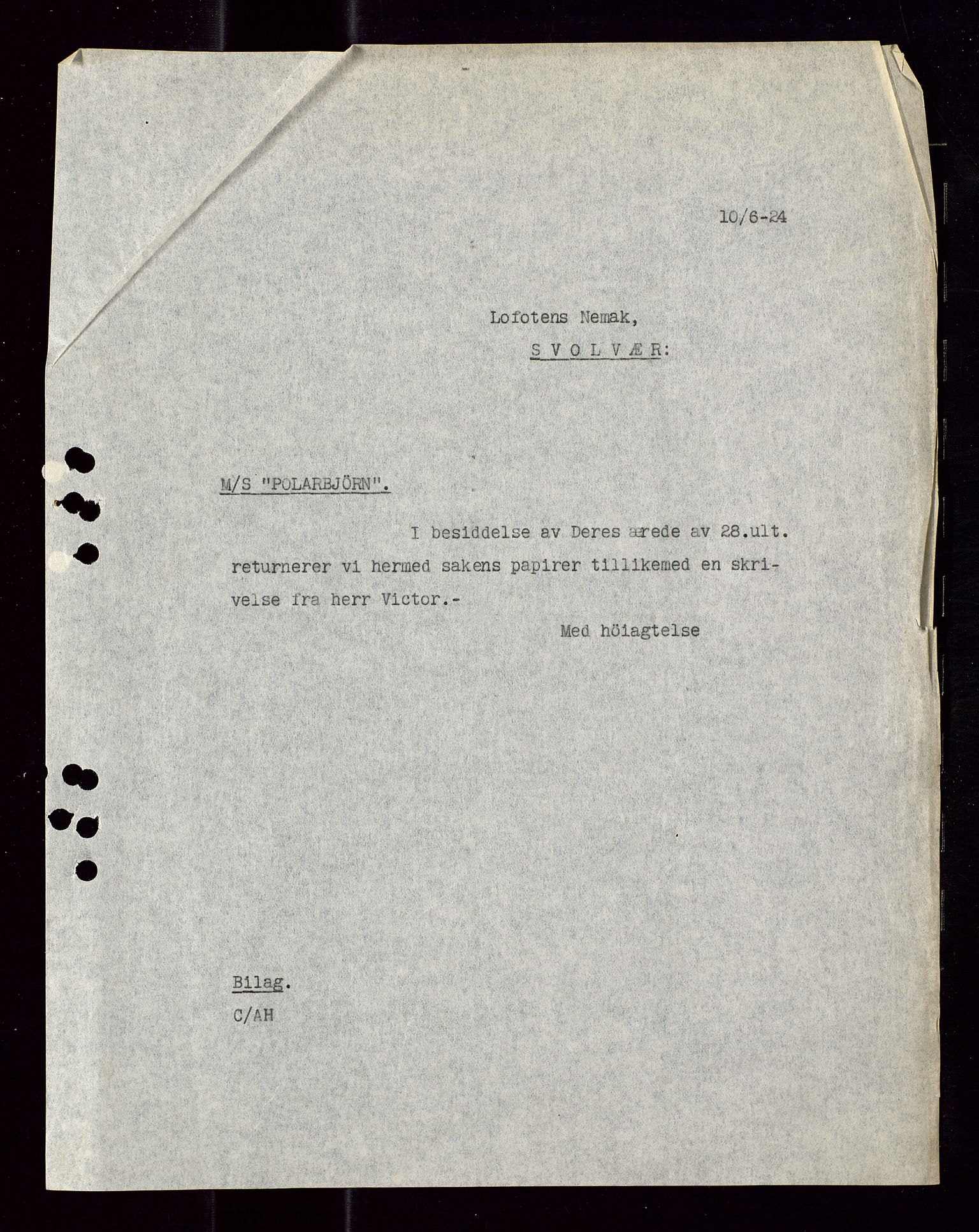 Pa 1521 - A/S Norske Shell, AV/SAST-A-101915/E/Ea/Eaa/L0012: Sjefskorrespondanse, 1924, p. 650