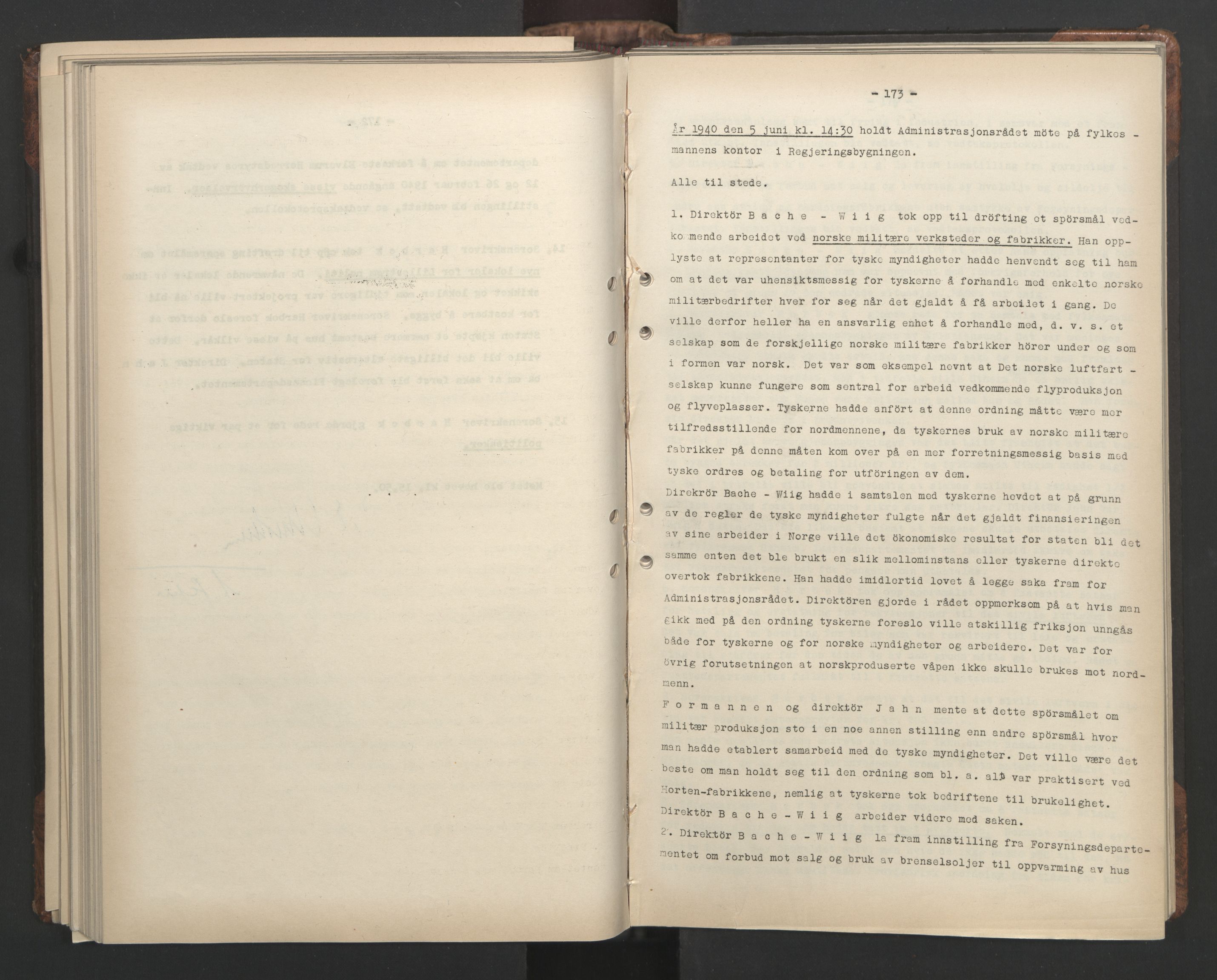 Administrasjonsrådet, AV/RA-S-1004/A/L0001: Møteprotokoll med tillegg 15/4-25/9, 1940, p. 173