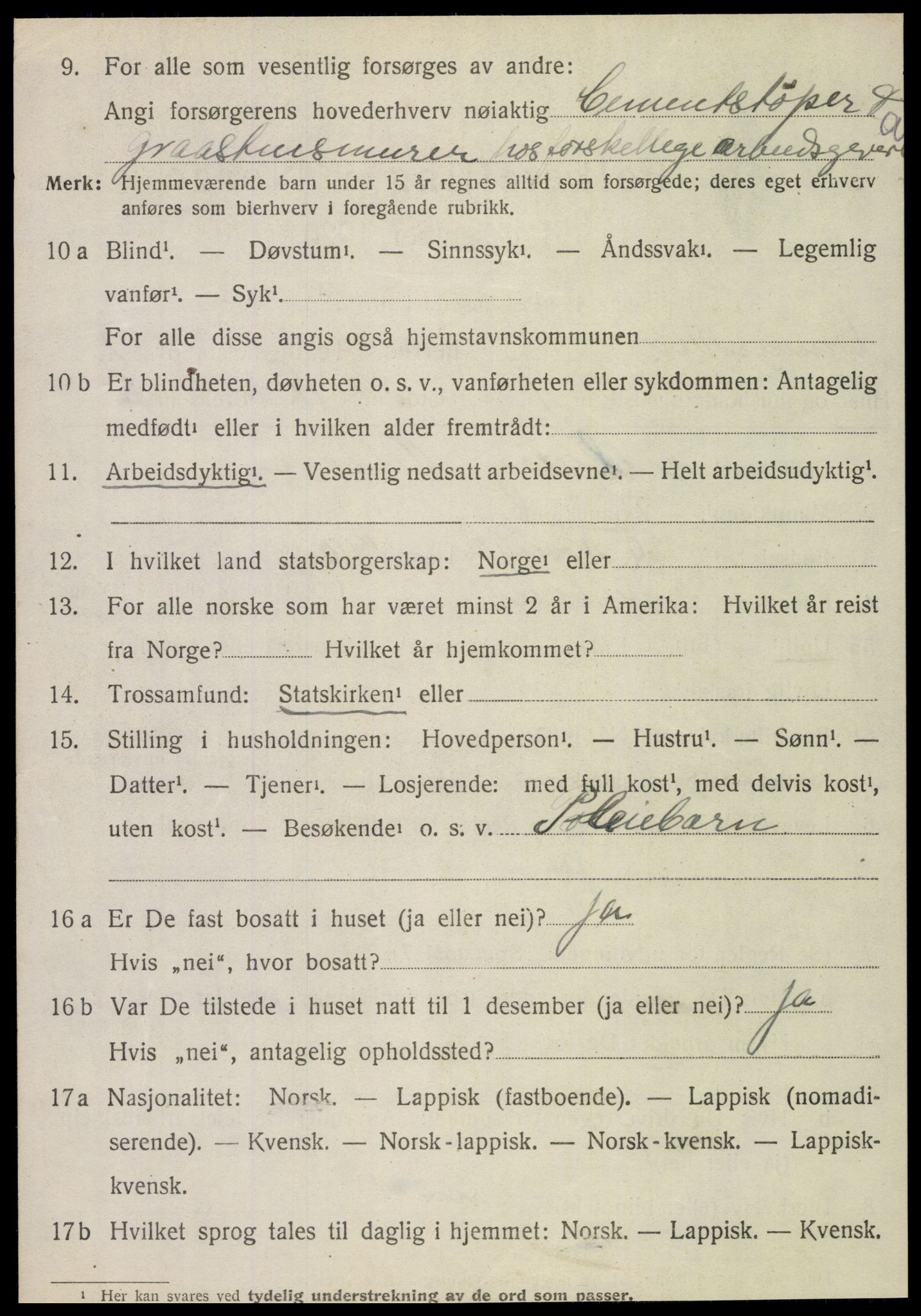 SAT, 1920 census for Vemundvik, 1920, p. 2466