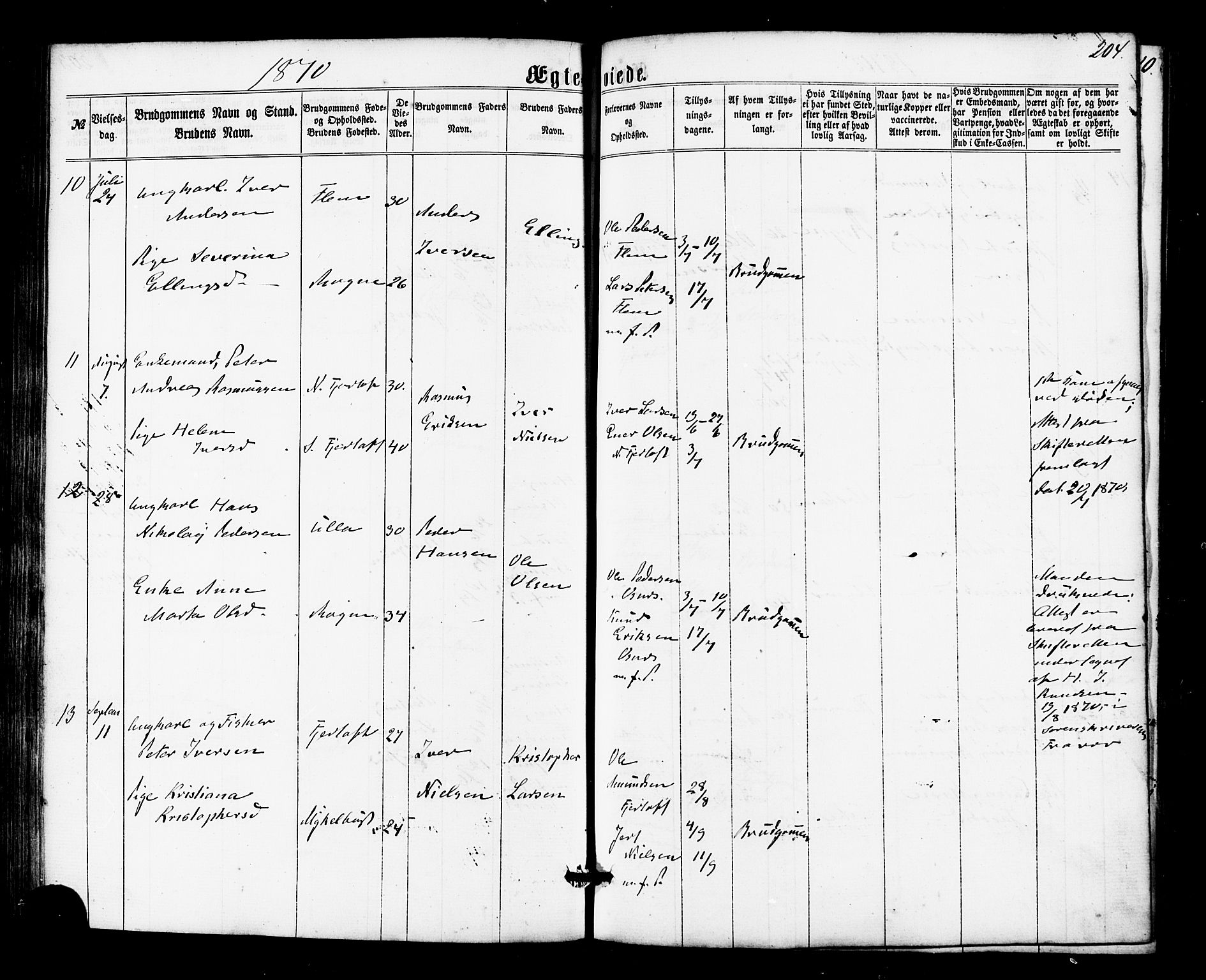 Ministerialprotokoller, klokkerbøker og fødselsregistre - Møre og Romsdal, AV/SAT-A-1454/536/L0498: Parish register (official) no. 536A07, 1862-1875, p. 204