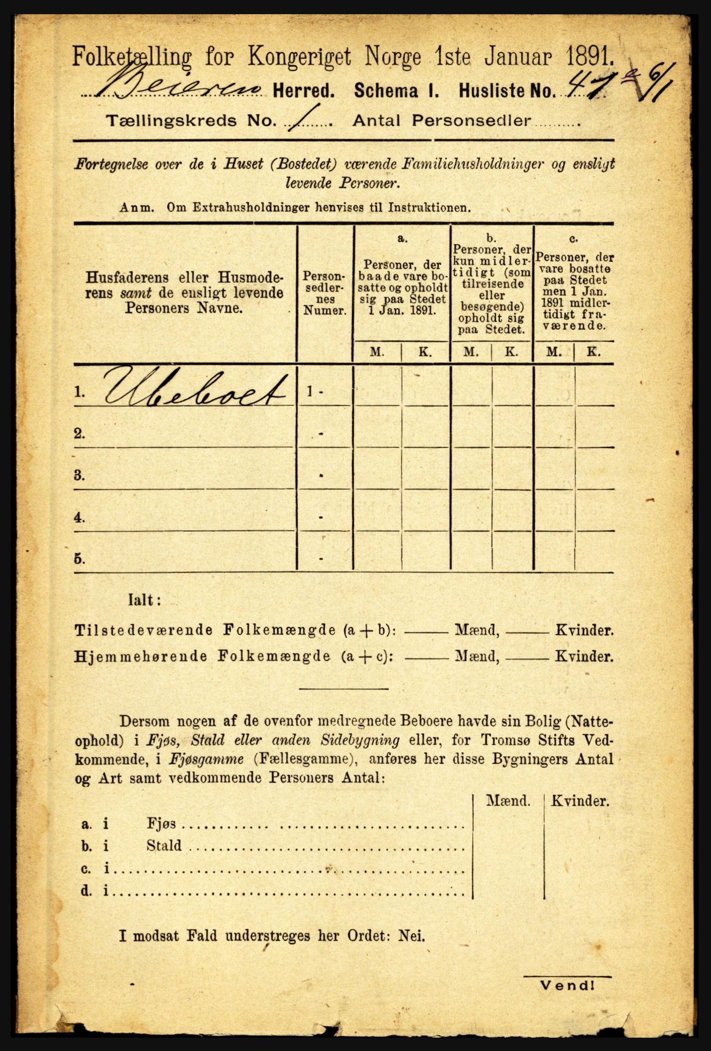 RA, 1891 census for 1839 Beiarn, 1891, p. 64