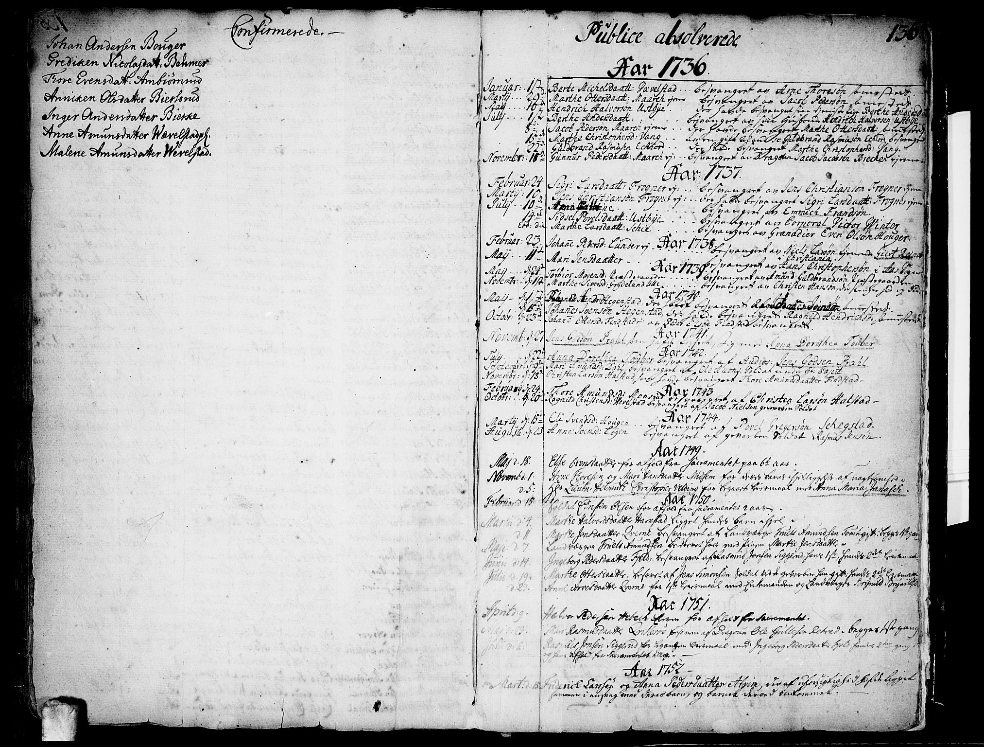 Kråkstad prestekontor Kirkebøker, SAO/A-10125a/F/Fa/L0001: Parish register (official) no. I 1, 1736-1785, p. 136