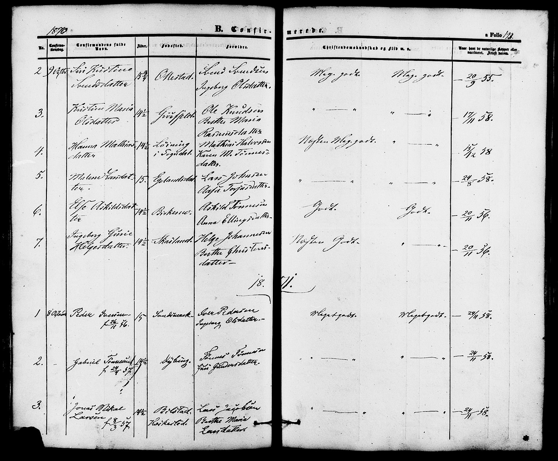 Lund sokneprestkontor, AV/SAST-A-101809/S06/L0010: Parish register (official) no. A 9, 1854-1886, p. 193