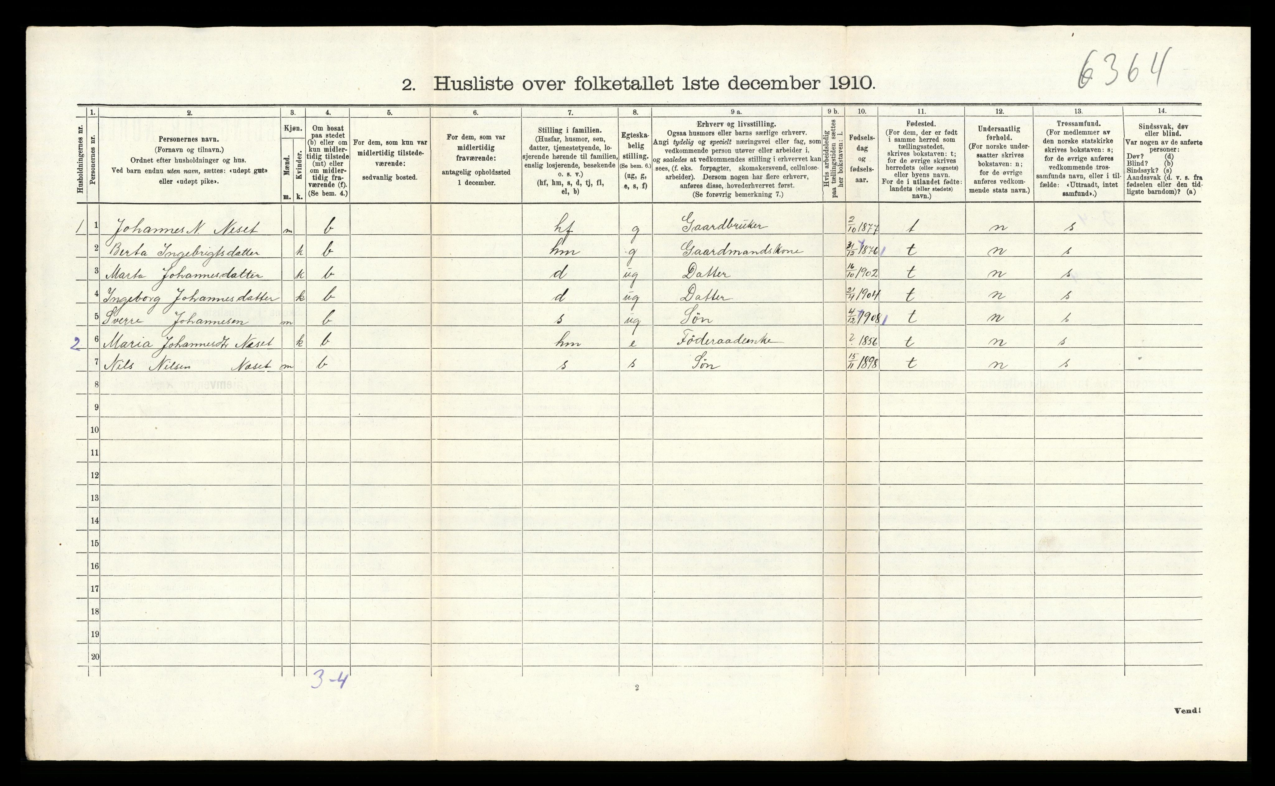 RA, 1910 census for Alversund, 1910, p. 1063