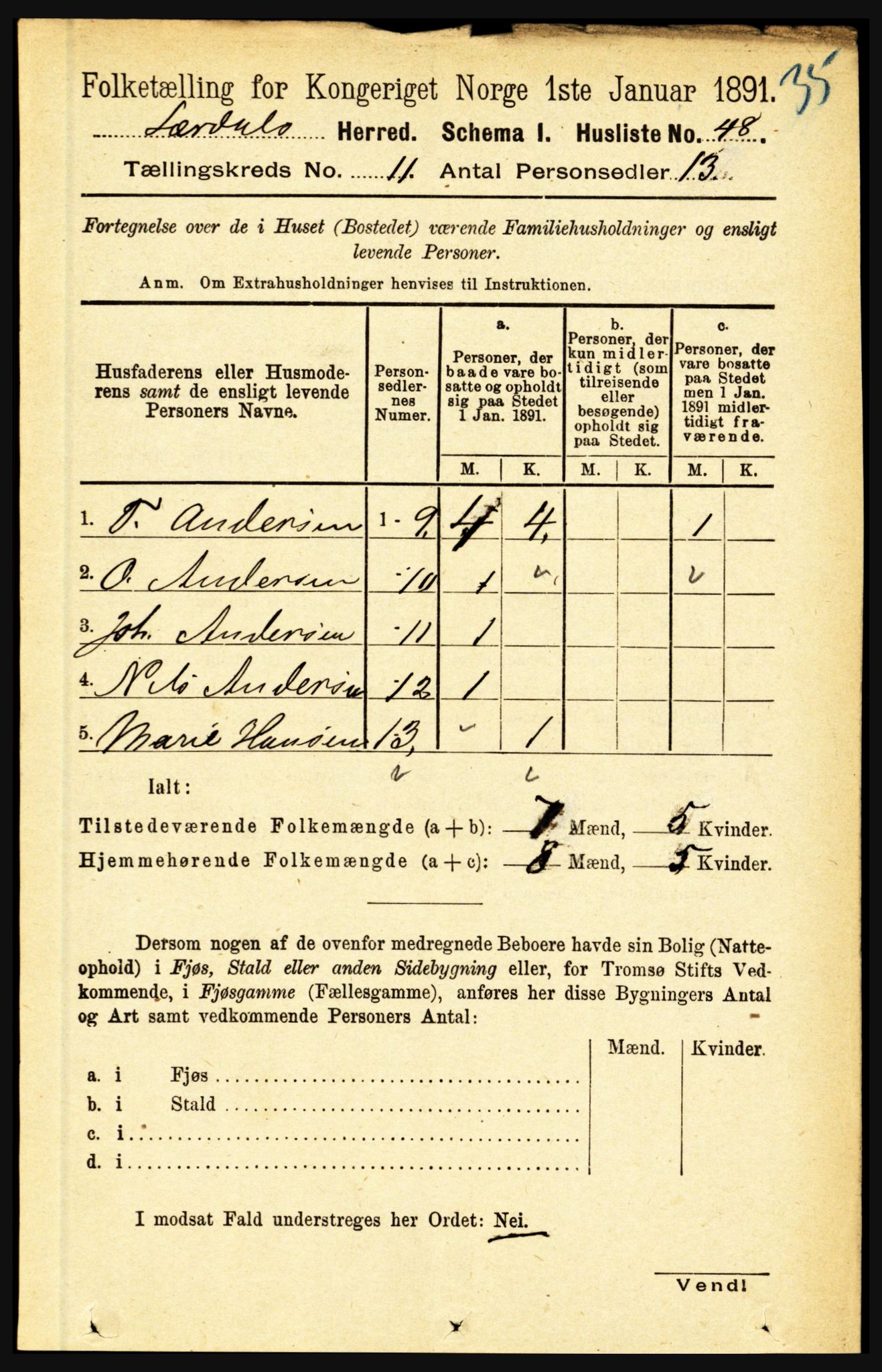 RA, 1891 census for 1422 Lærdal, 1891, p. 2144