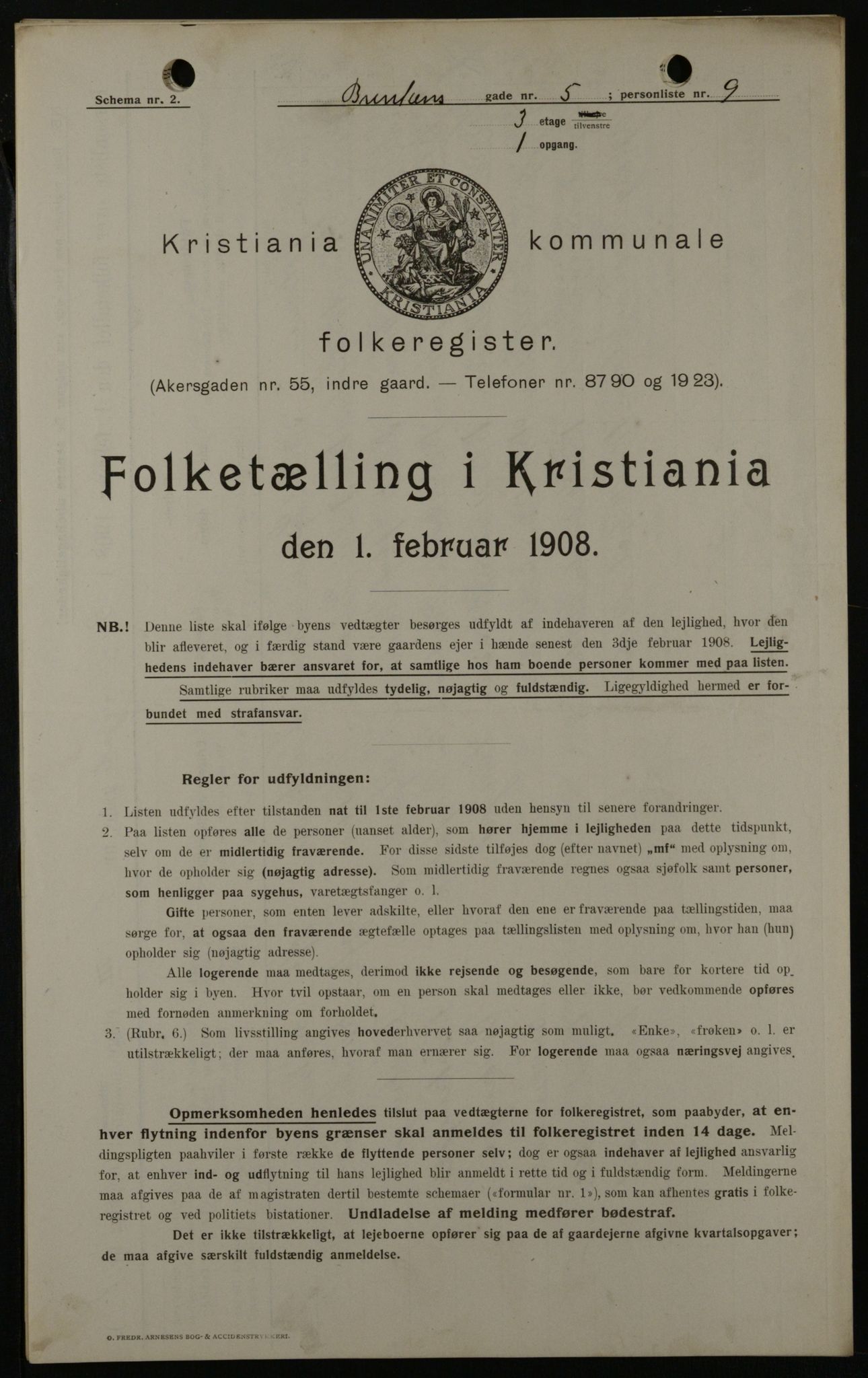 OBA, Municipal Census 1908 for Kristiania, 1908, p. 8386