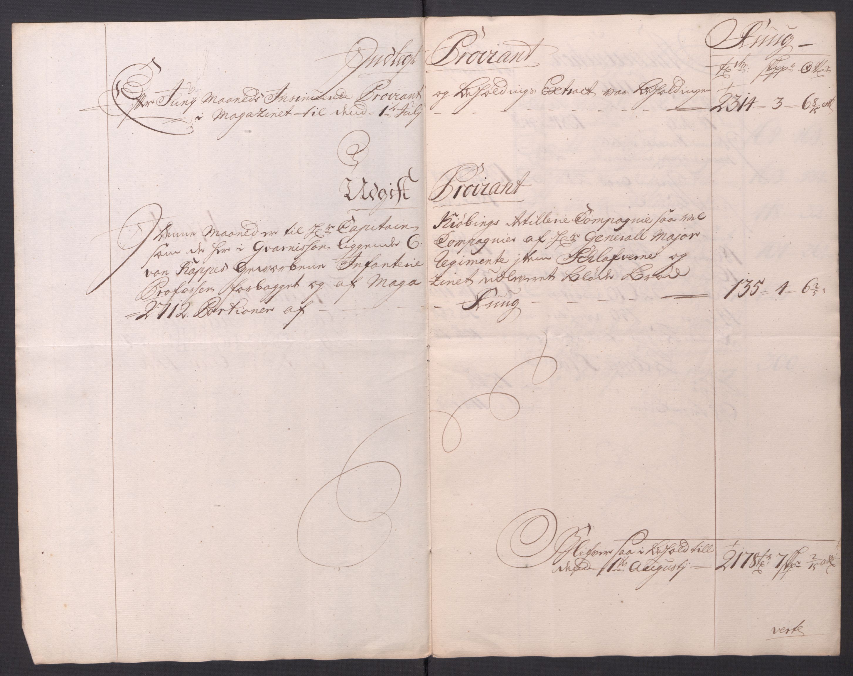 Kommanderende general (KG I) med Det norske krigsdirektorium, AV/RA-EA-5419/D/L0154: Fredriksten festning: Brev, inventarfortegnelser og regnskapsekstrakter, 1730-1739, p. 480