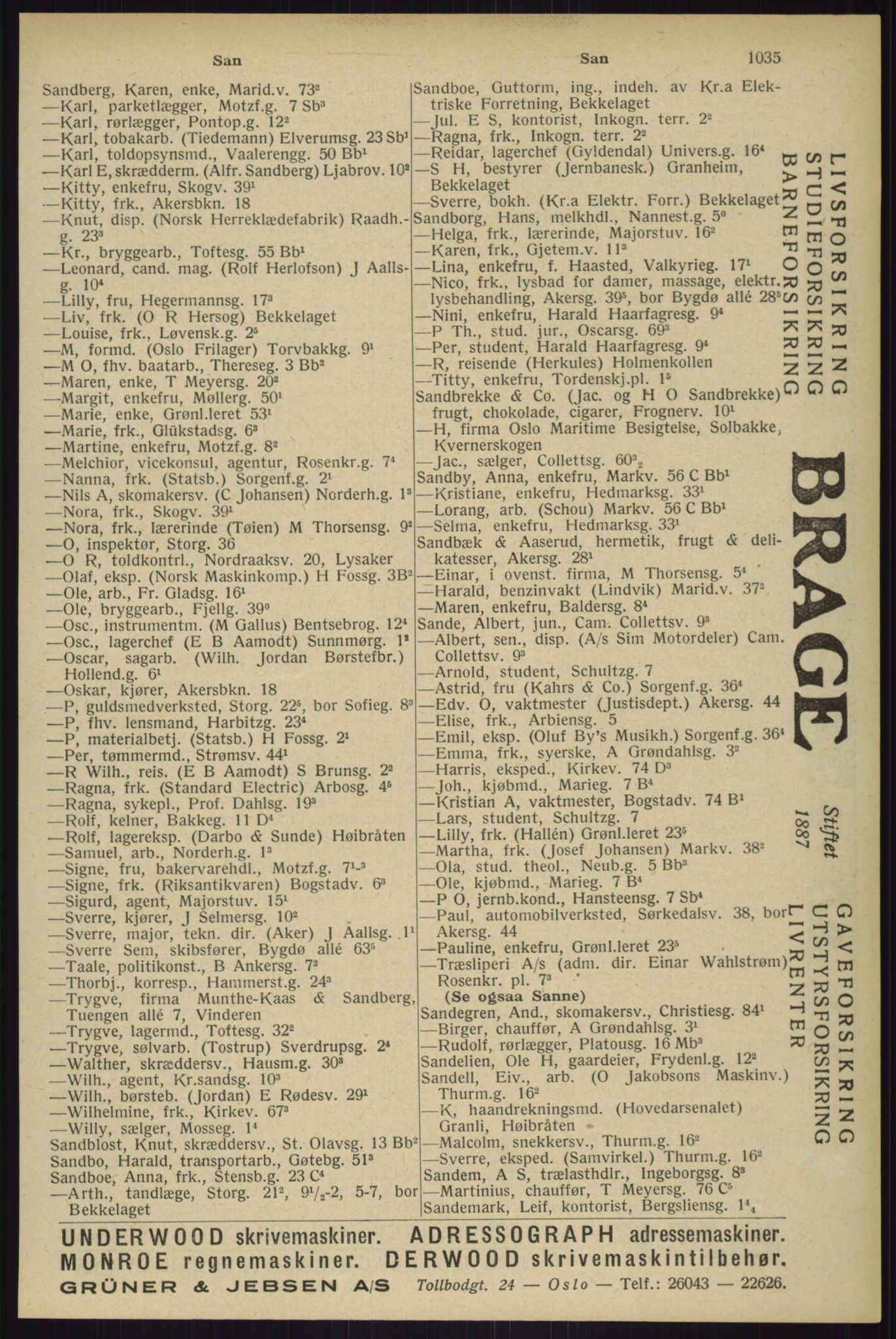 Kristiania/Oslo adressebok, PUBL/-, 1929, p. 1035