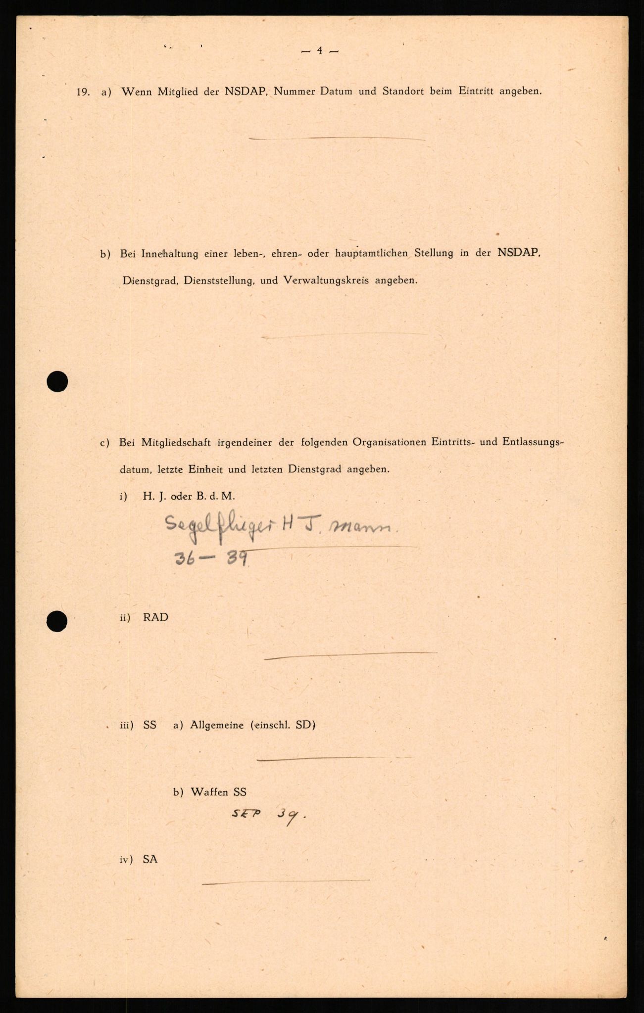 Forsvaret, Forsvarets overkommando II, AV/RA-RAFA-3915/D/Db/L0019: CI Questionaires. Tyske okkupasjonsstyrker i Norge. Tyskere., 1945-1946, p. 260