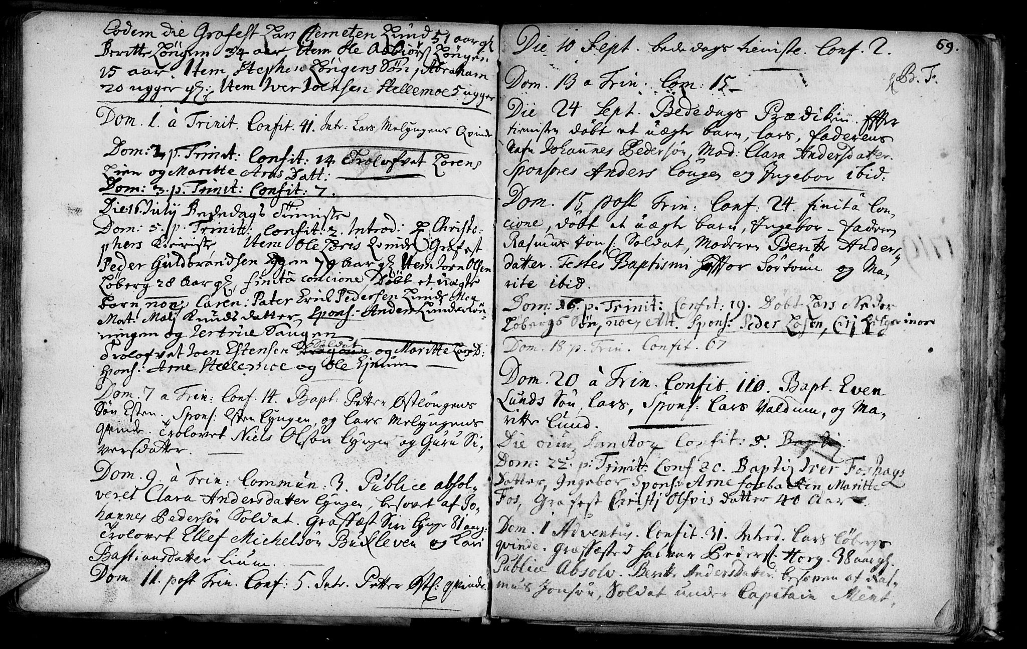 Ministerialprotokoller, klokkerbøker og fødselsregistre - Sør-Trøndelag, SAT/A-1456/692/L1101: Parish register (official) no. 692A01, 1690-1746, p. 69