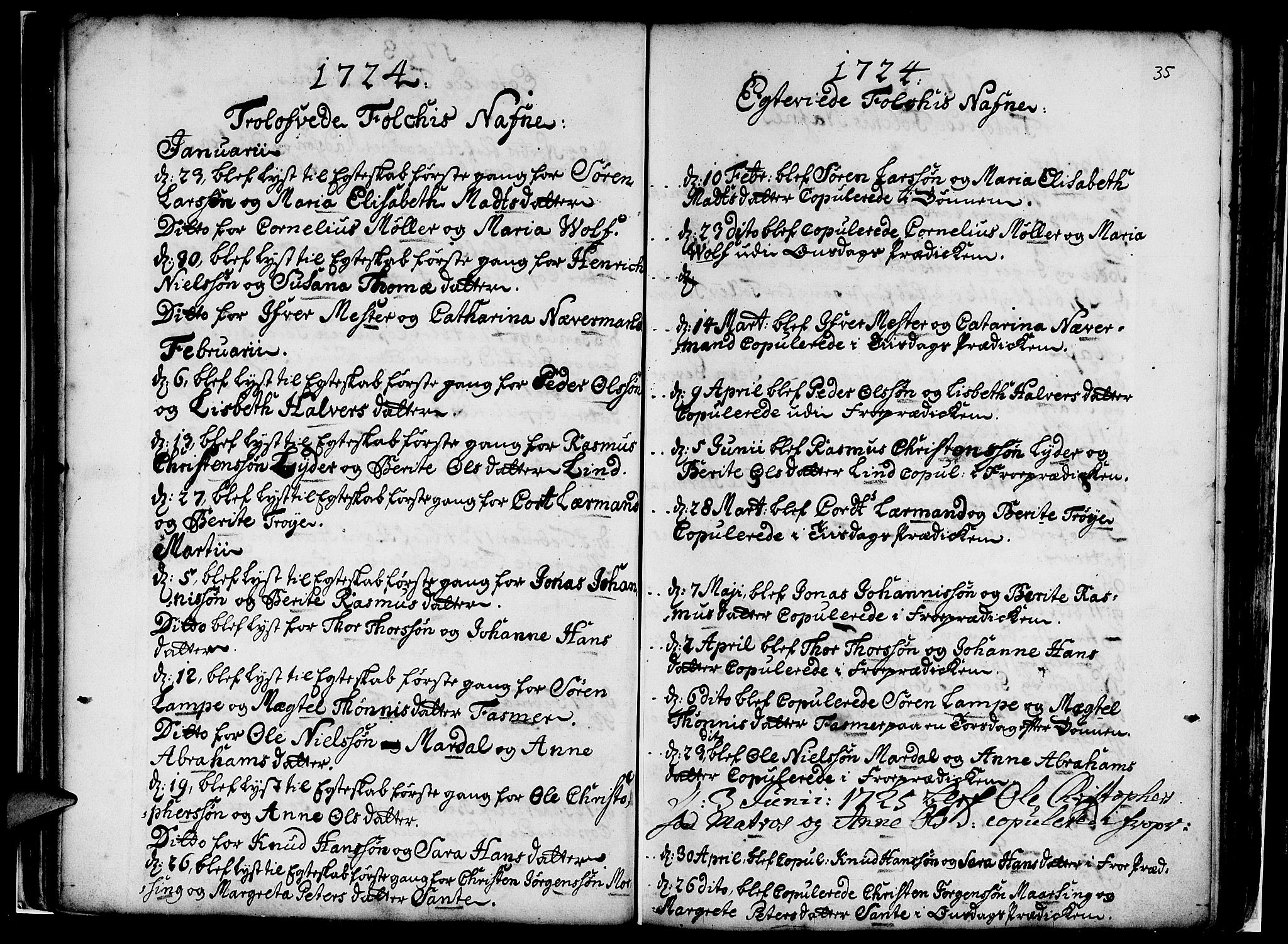 Nykirken Sokneprestembete, SAB/A-77101/H/Haa/L0007: Parish register (official) no. A 7, 1719-1781, p. 35