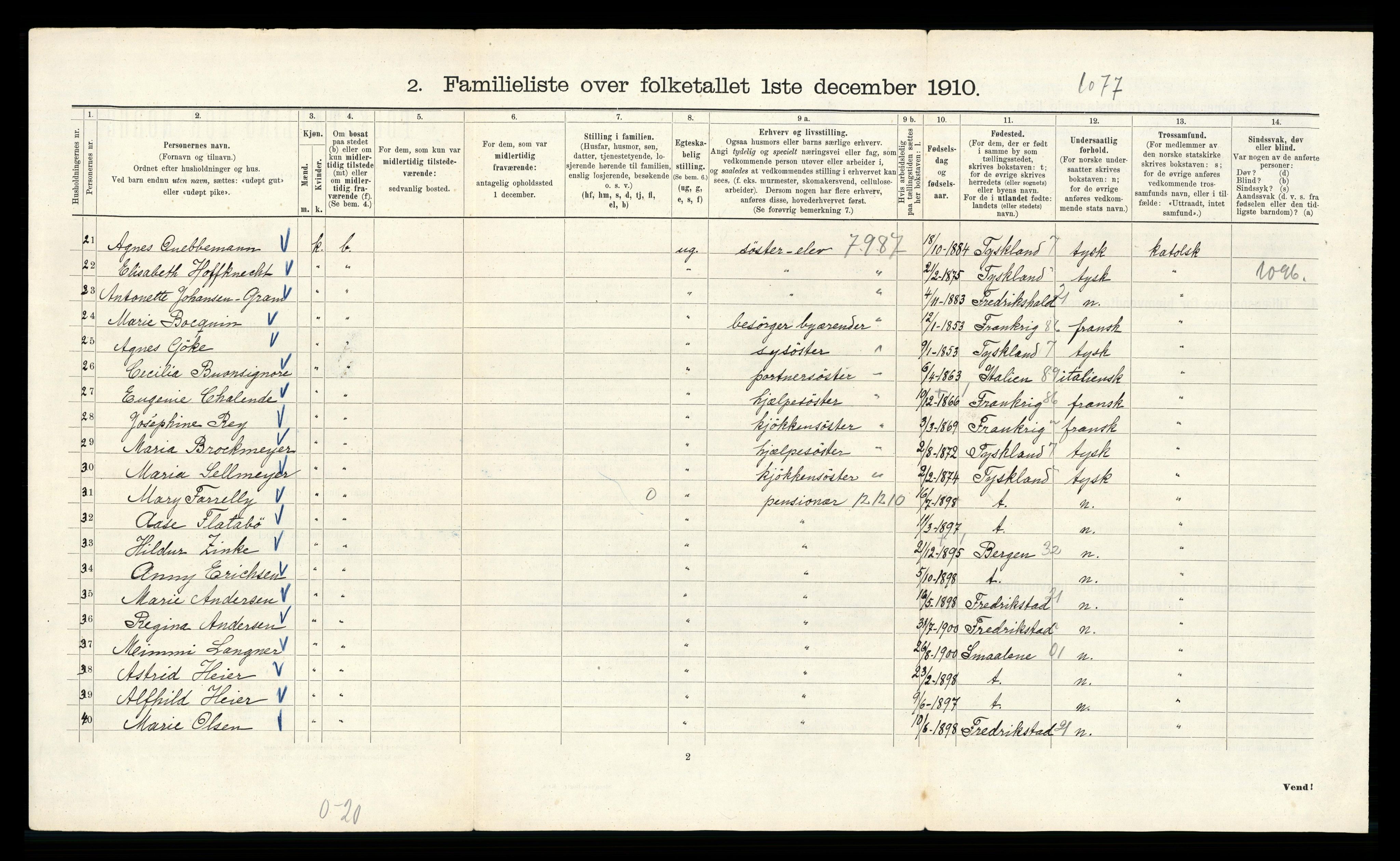 RA, 1910 census for Kristiania, 1910, p. 2308