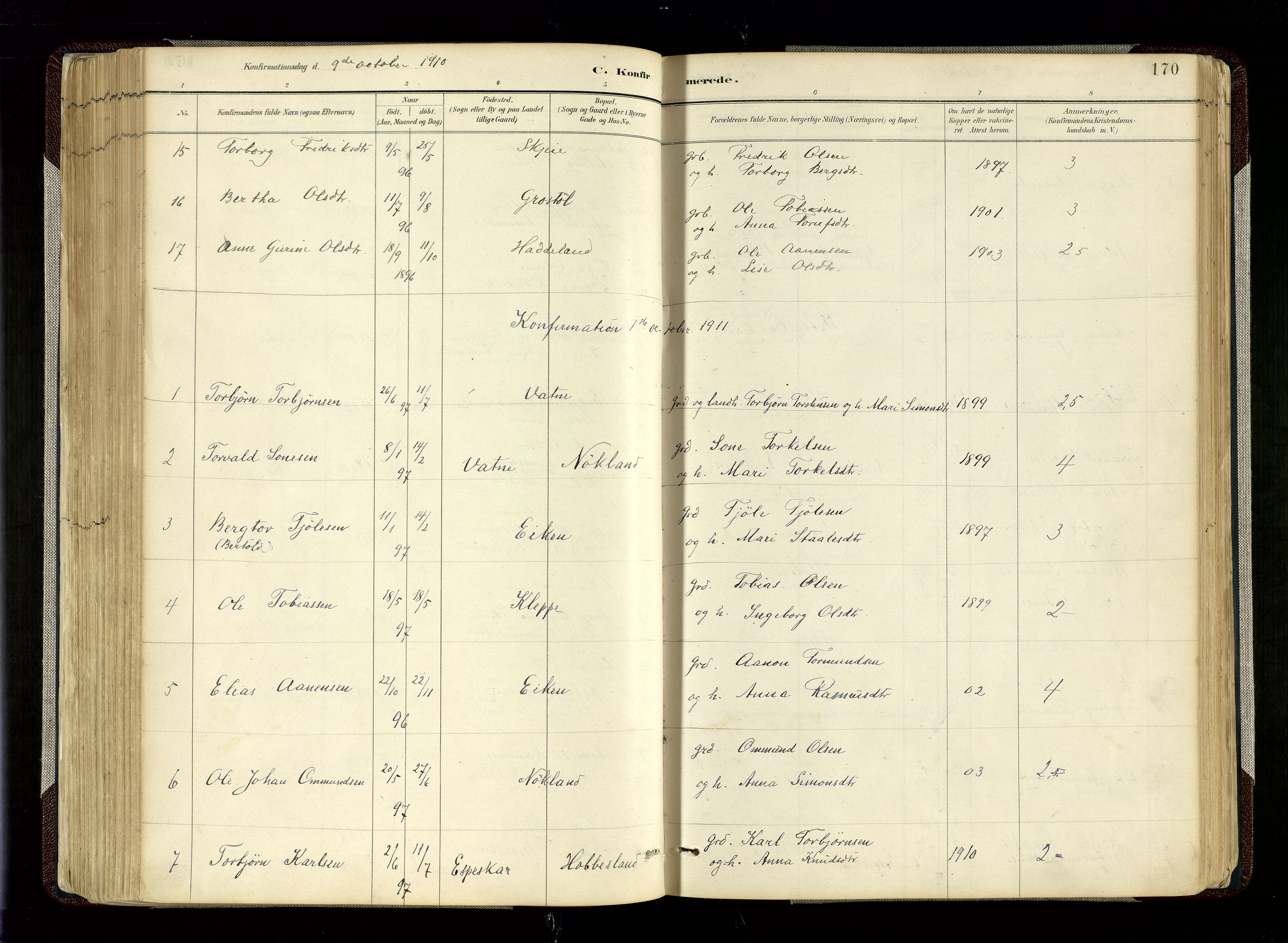 Hægebostad sokneprestkontor, SAK/1111-0024/F/Fa/Fab/L0004: Parish register (official) no. A 4, 1887-1929, p. 170