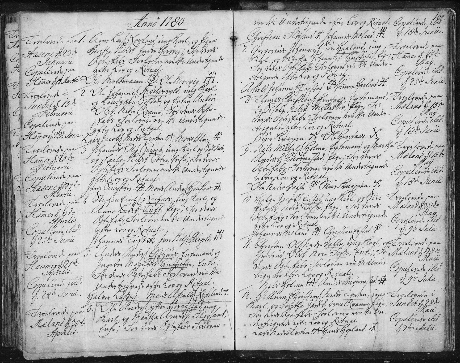 Hamre sokneprestembete, AV/SAB-A-75501/H/Ha/Haa/Haaa/L0008: Parish register (official) no. A 8, 1778-1804, p. 160