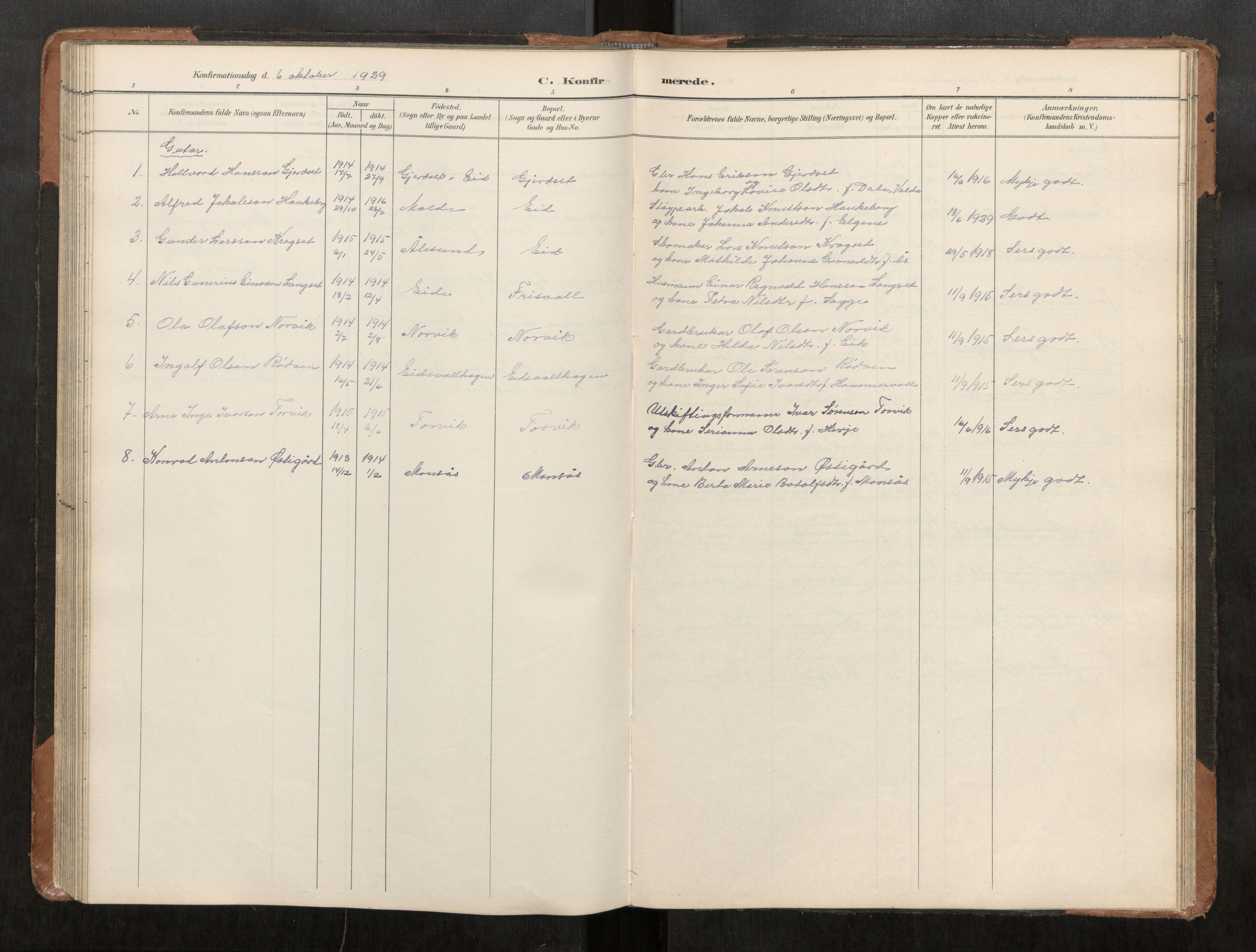 Ministerialprotokoller, klokkerbøker og fødselsregistre - Møre og Romsdal, AV/SAT-A-1454/542/L0561: Parish register (copy) no. 542C03, 1893-1931