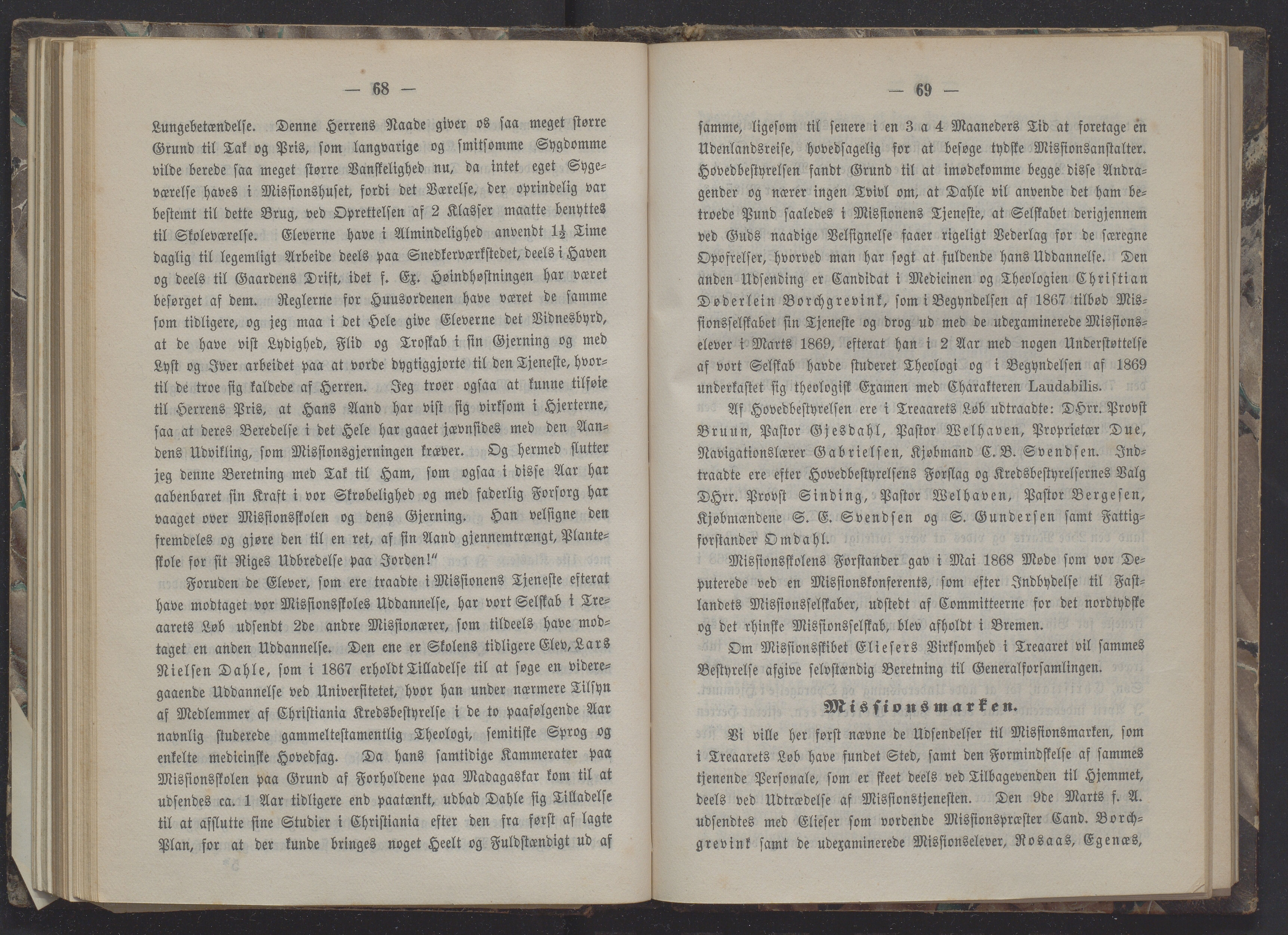 Det Norske Misjonsselskap - hovedadministrasjonen, VID/MA-A-1045/D/Db/Dba/L0337/0009: Beretninger, Bøker, Skrifter o.l   / Årsberetninger 28 , 1870, p. 68-69