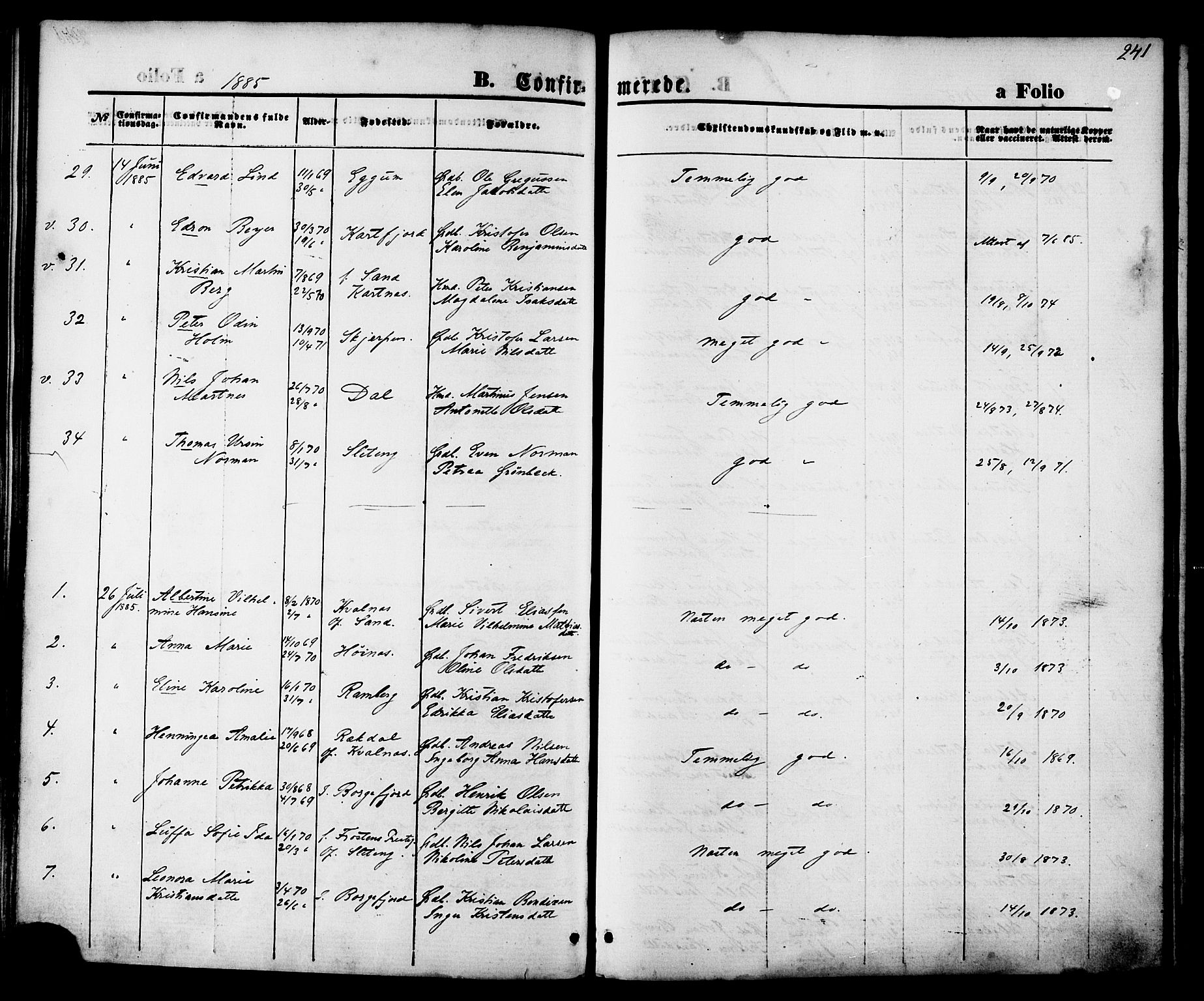 Ministerialprotokoller, klokkerbøker og fødselsregistre - Nordland, AV/SAT-A-1459/880/L1132: Parish register (official) no. 880A06, 1869-1887, p. 241