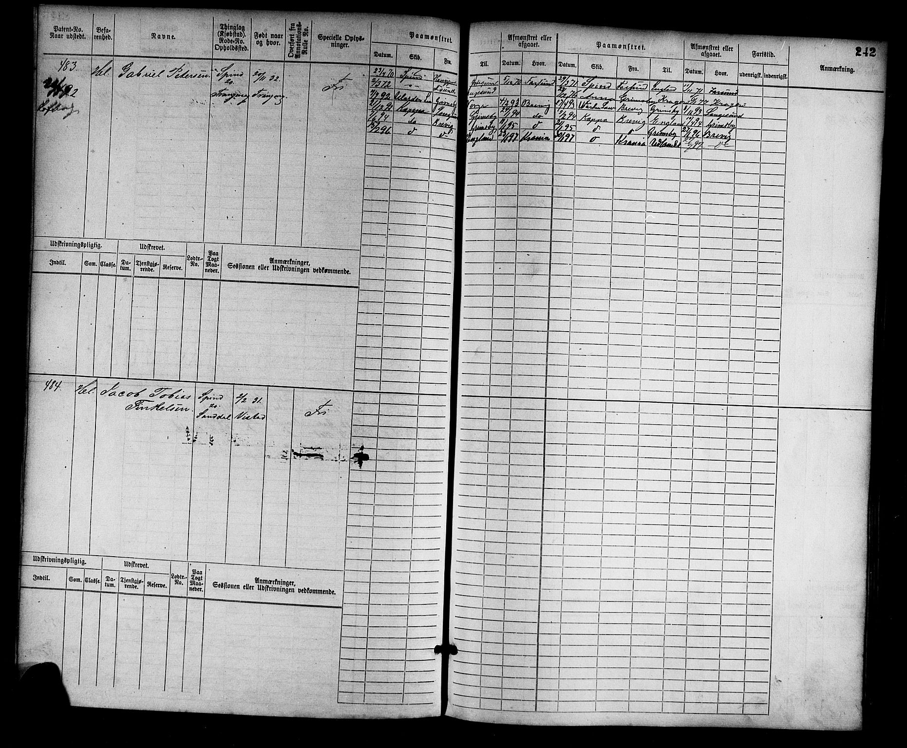 Farsund mønstringskrets, AV/SAK-2031-0017/F/Fb/L0001: Hovedrulle nr 1-758, M-4, 1868-1900, p. 256