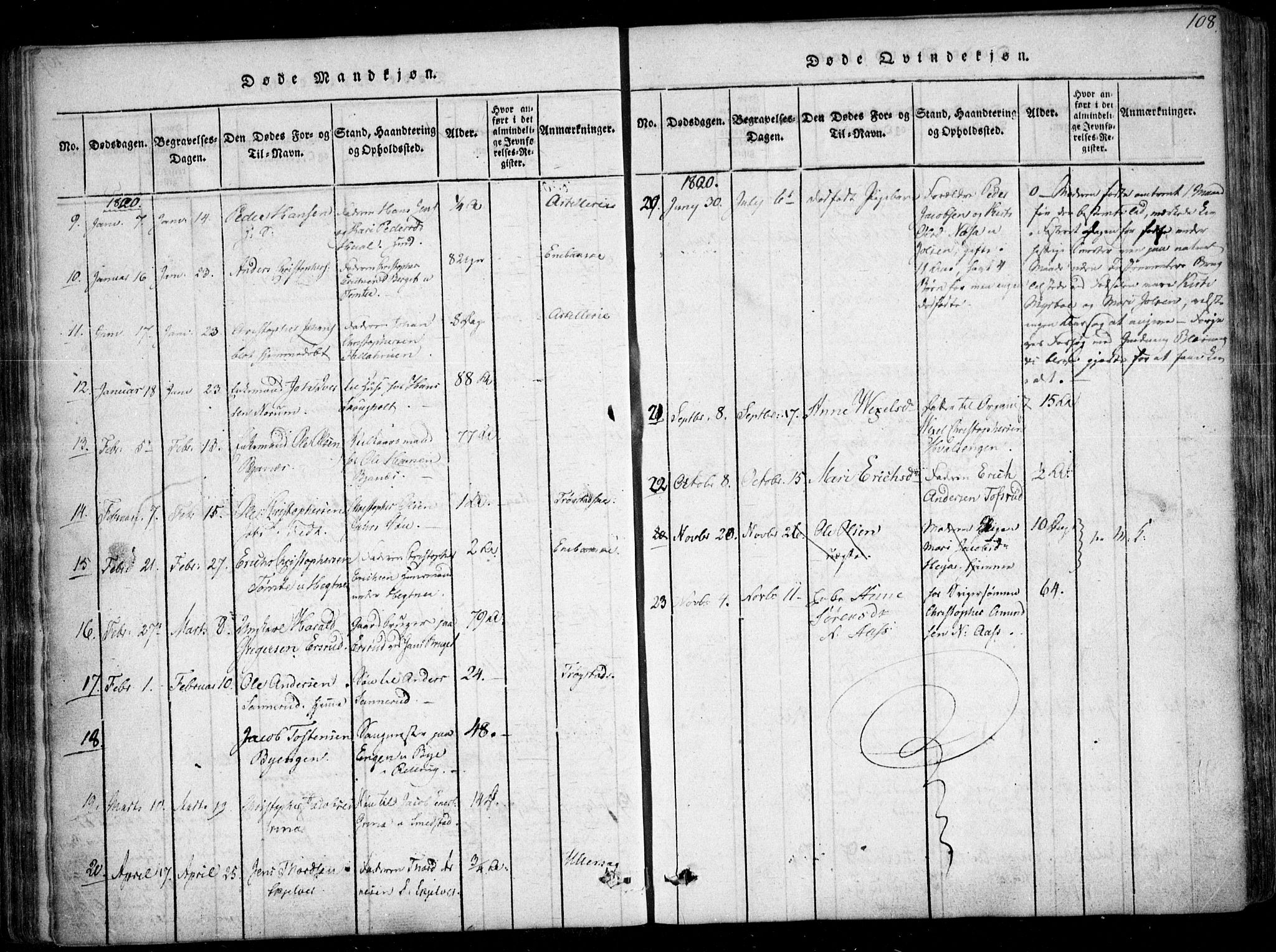 Fet prestekontor Kirkebøker, AV/SAO-A-10370a/F/Fa/L0008: Parish register (official) no. I 8, 1815-1842, p. 108