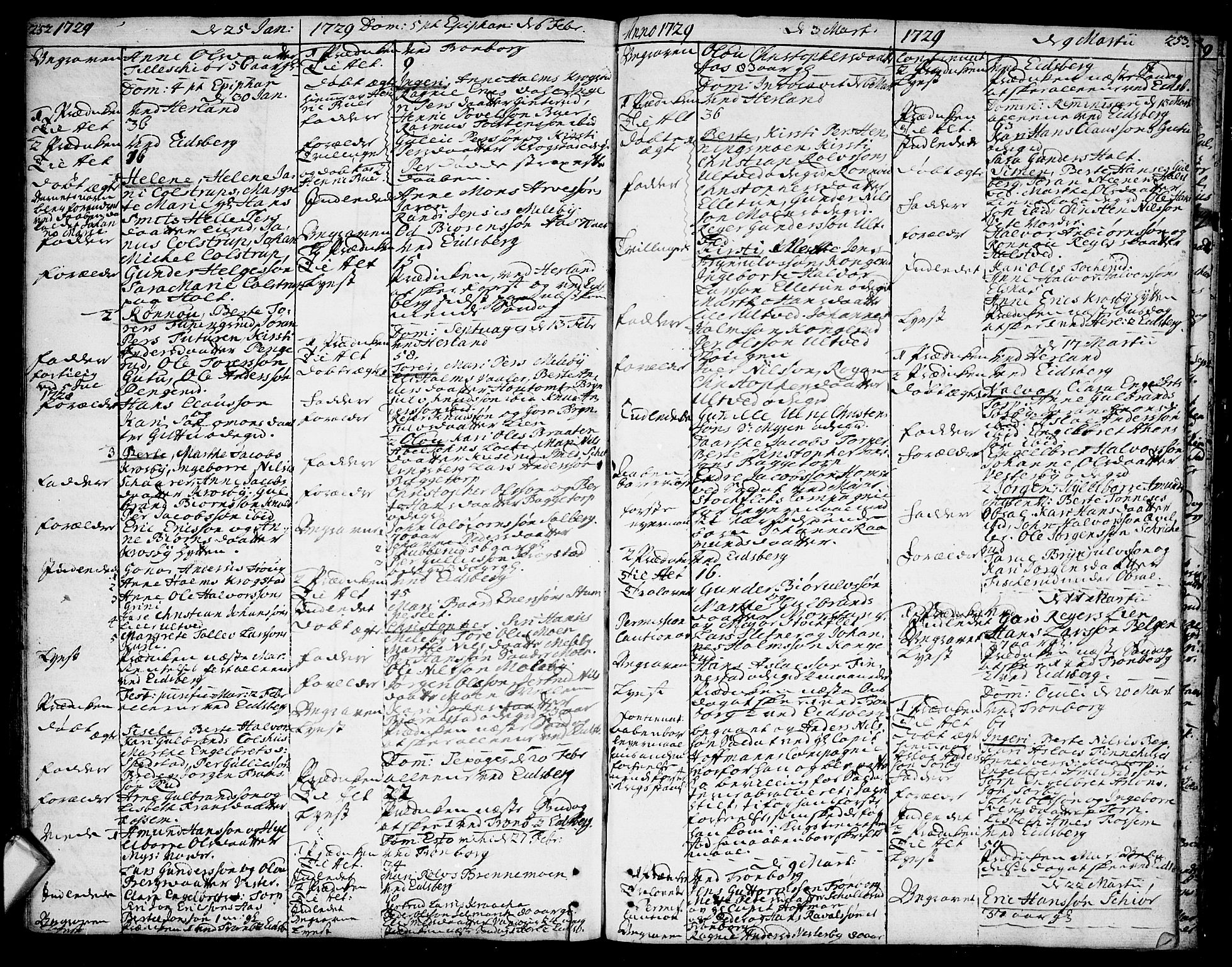 Eidsberg prestekontor Kirkebøker, AV/SAO-A-10905/F/Fa/L0001: Parish register (official) no. I 1, 1710-1730, p. 252-253