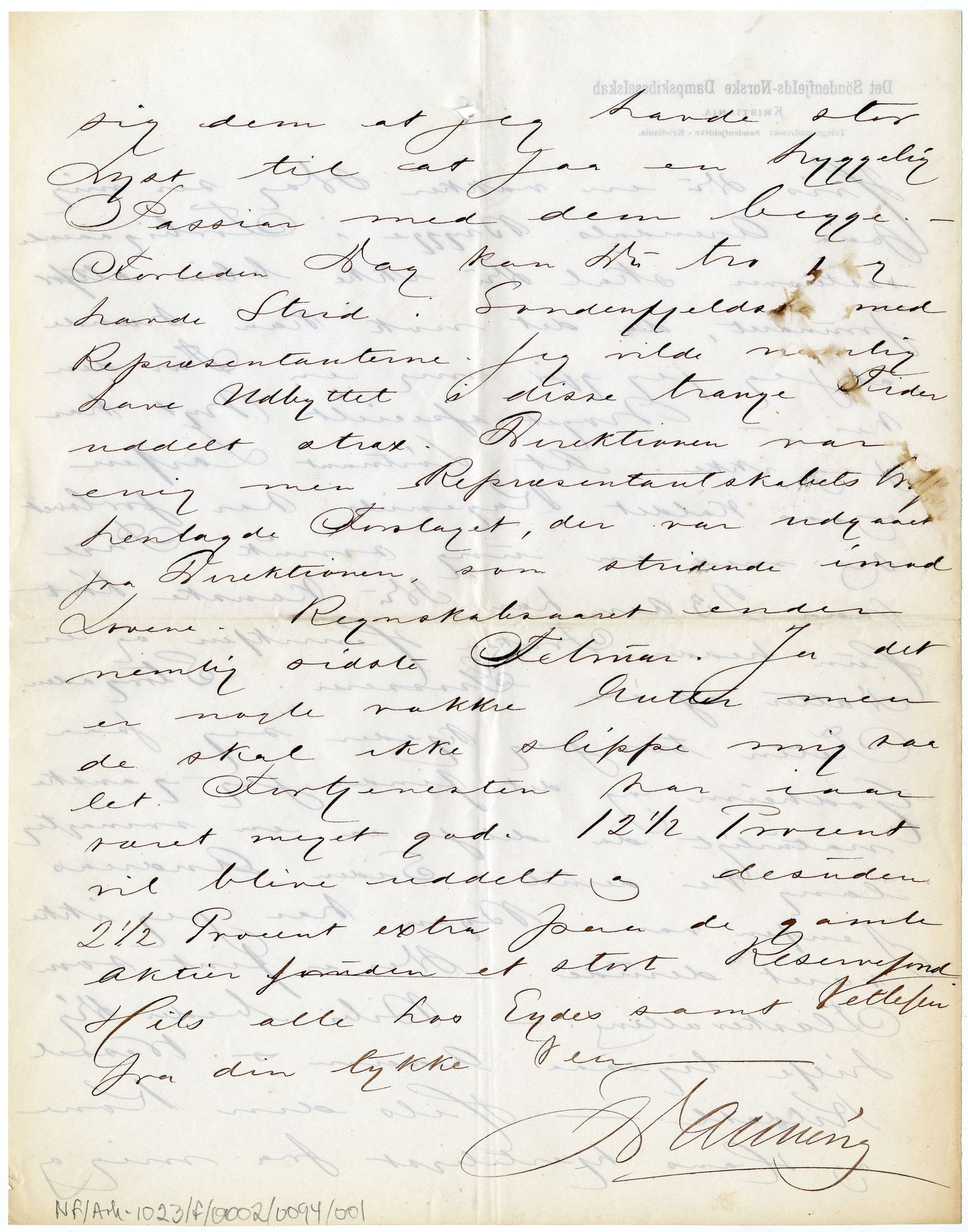 Diderik Maria Aalls brevsamling, NF/Ark-1023/F/L0002: D.M. Aalls brevsamling. B - C, 1799-1889, p. 468