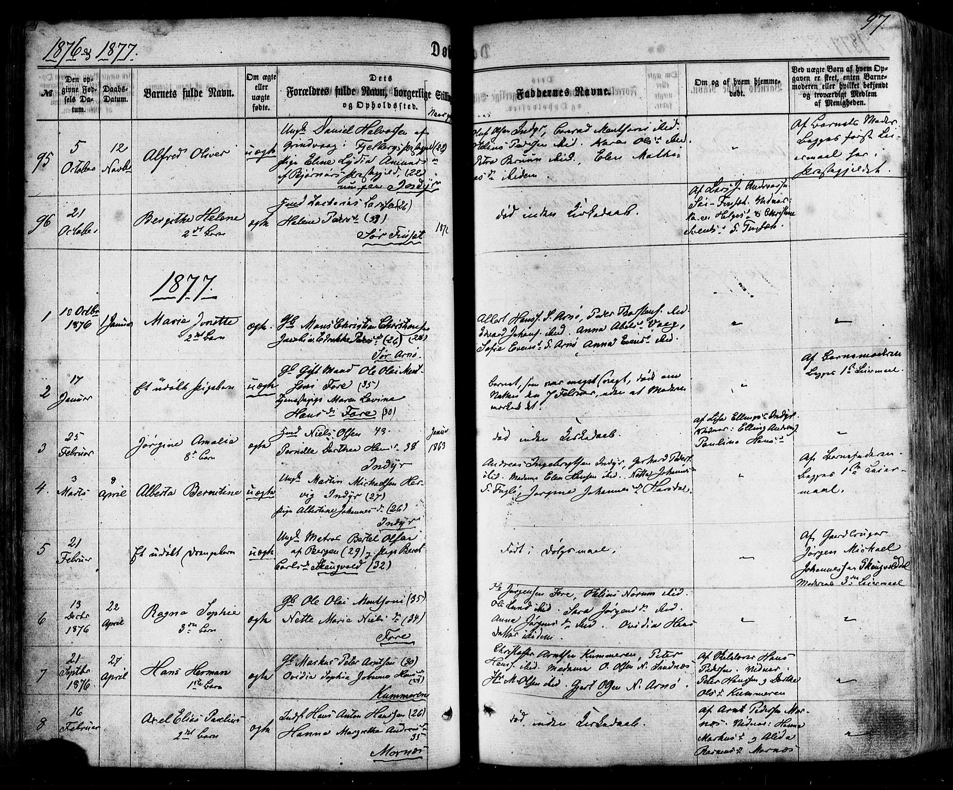 Ministerialprotokoller, klokkerbøker og fødselsregistre - Nordland, SAT/A-1459/805/L0098: Parish register (official) no. 805A05, 1862-1879, p. 97