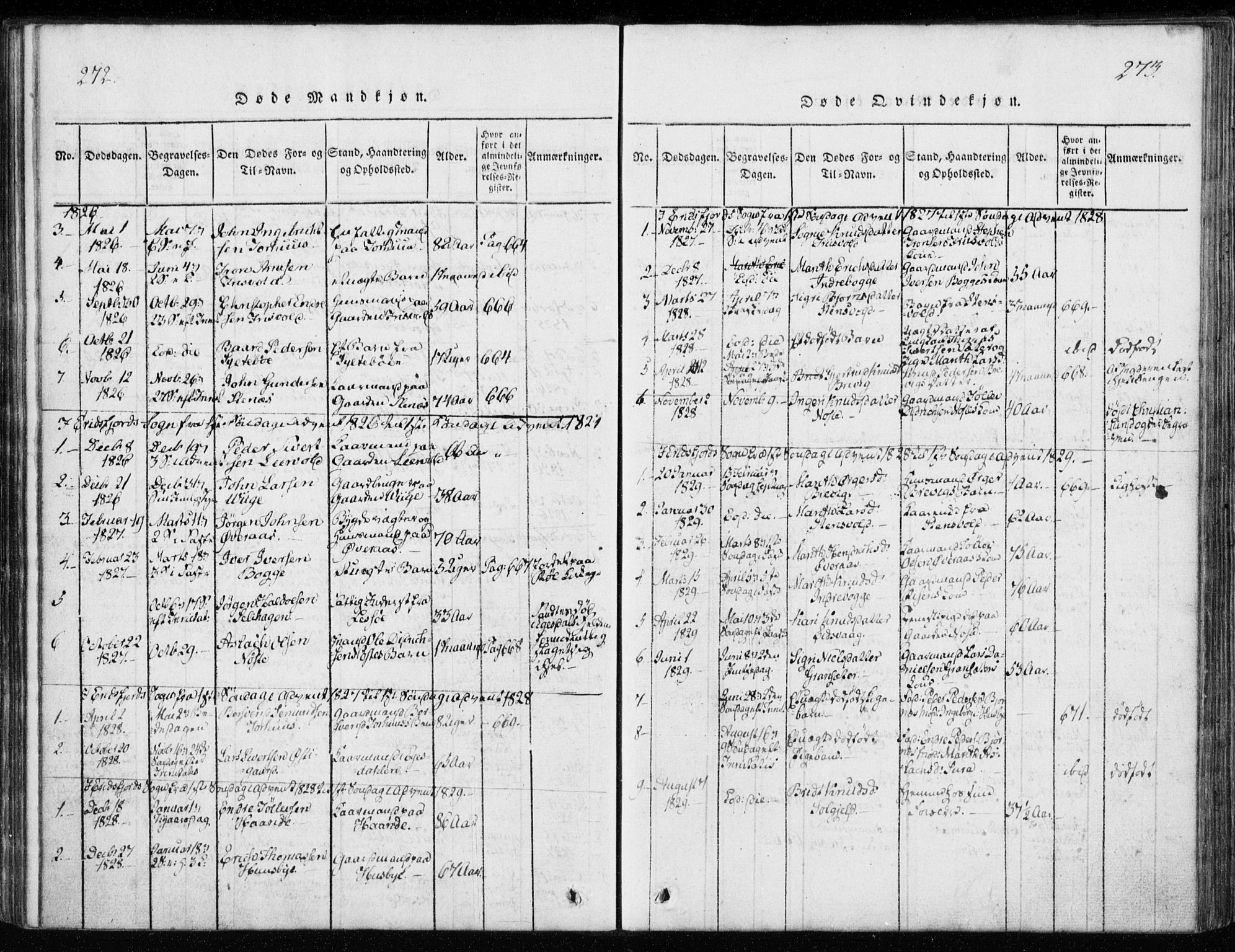 Ministerialprotokoller, klokkerbøker og fødselsregistre - Møre og Romsdal, AV/SAT-A-1454/551/L0623: Parish register (official) no. 551A03, 1818-1831, p. 272-273