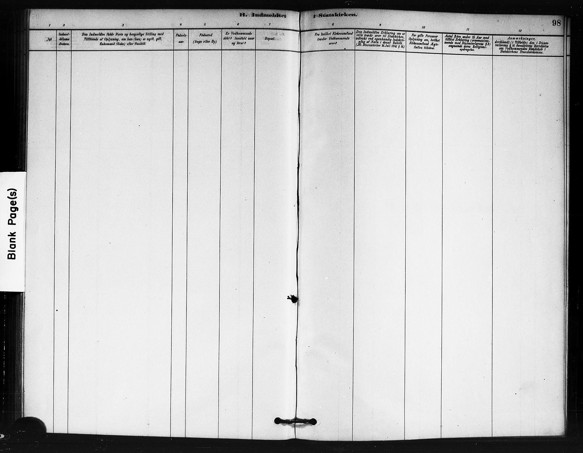 Fet prestekontor Kirkebøker, AV/SAO-A-10370a/F/Fb/L0001: Parish register (official) no. II 1, 1878-1891, p. 98