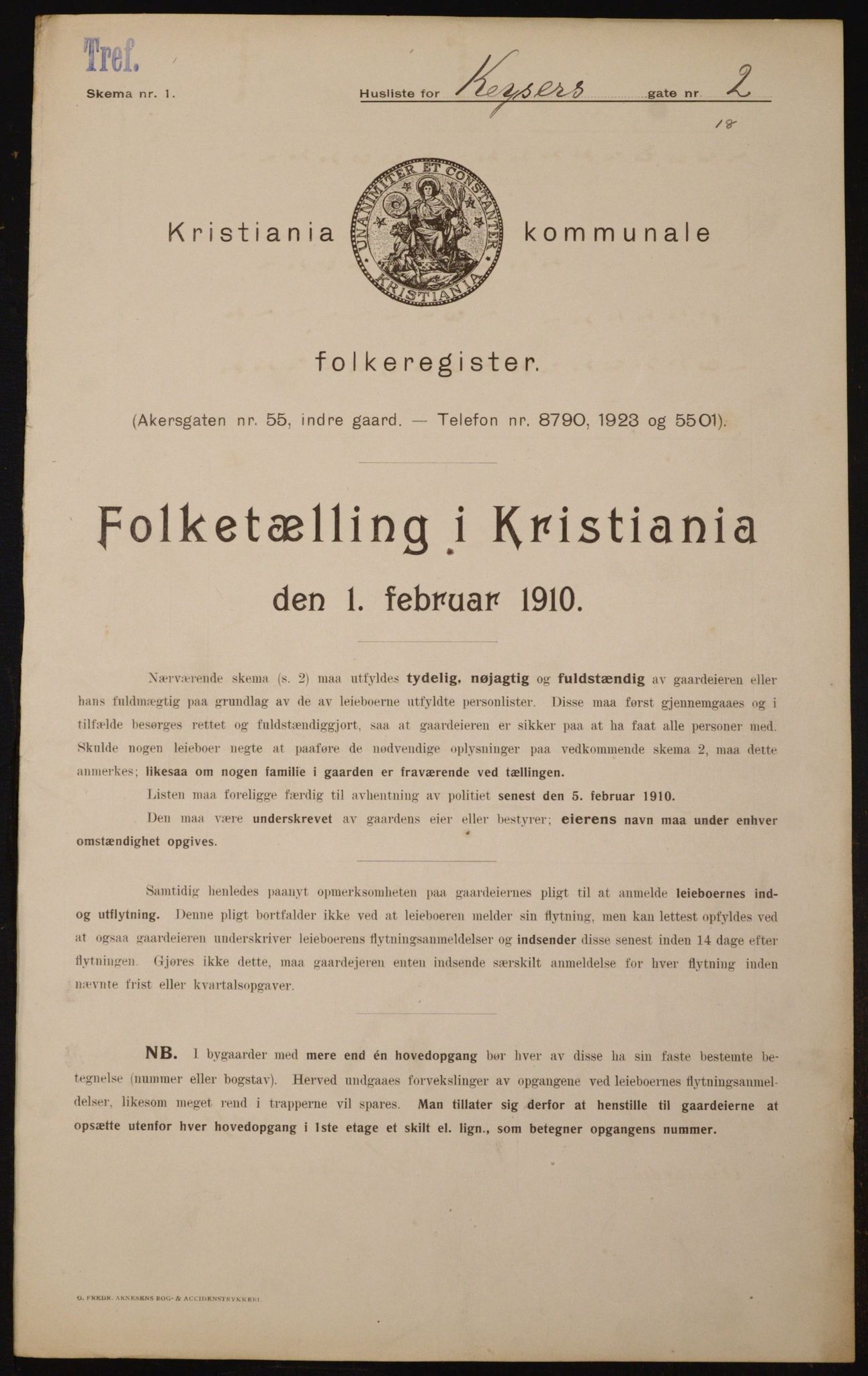 OBA, Municipal Census 1910 for Kristiania, 1910, p. 47693