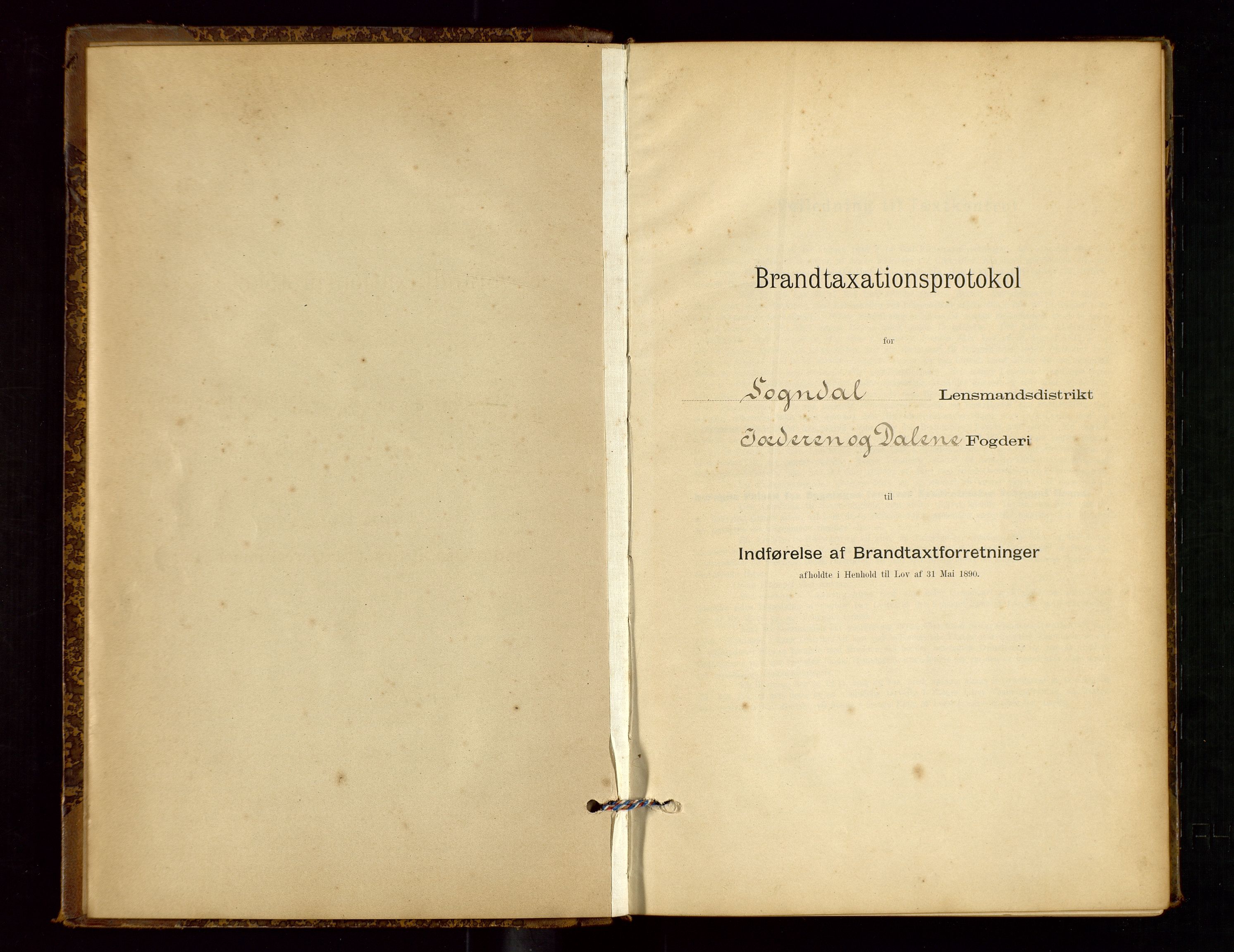 Sokndal lensmannskontor, SAST/A-100417/Gob/L0001: "Brandtaxt-Protokol", 1895-1902