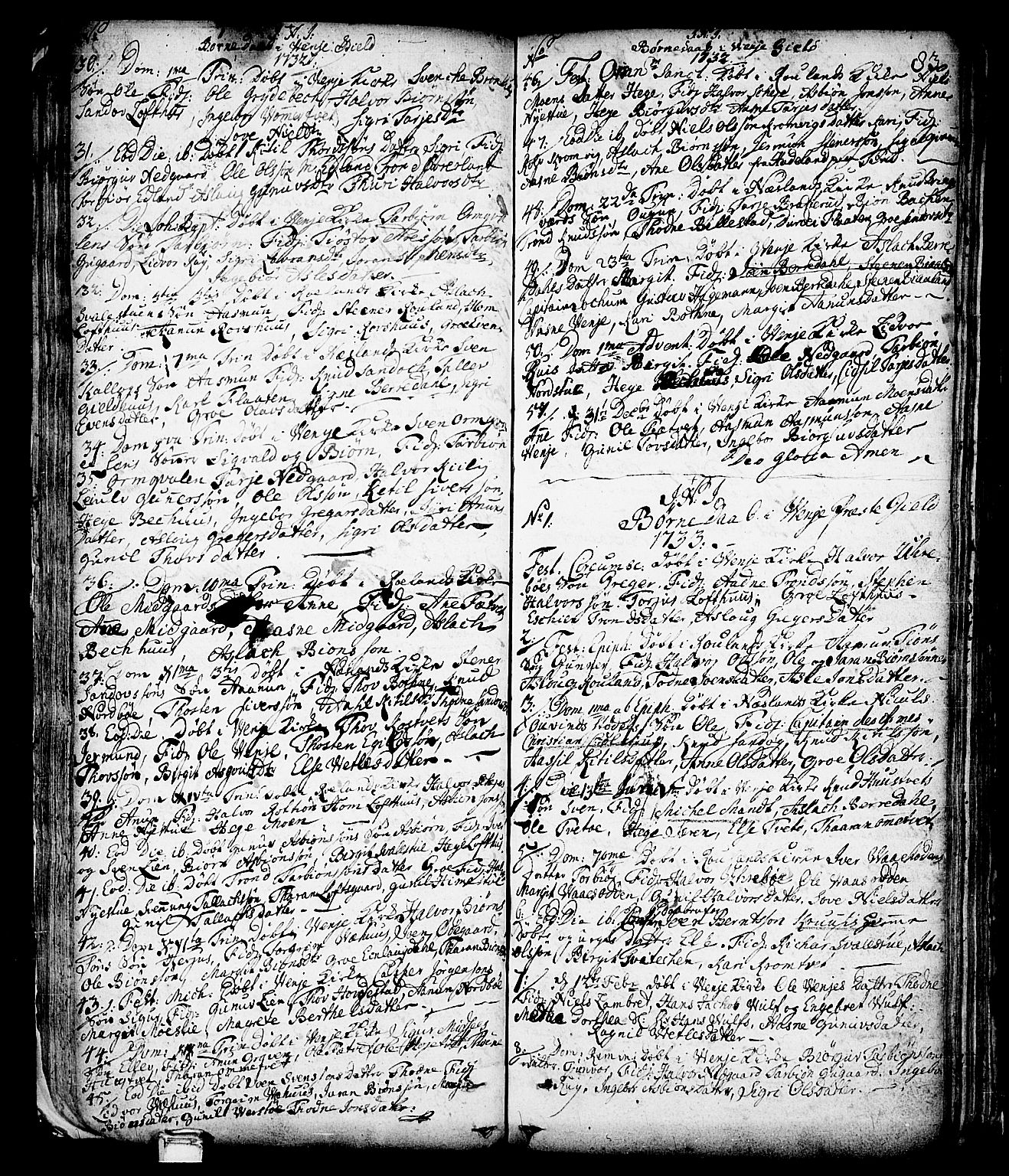 Vinje kirkebøker, SAKO/A-312/F/Fa/L0001: Parish register (official) no. I 1, 1717-1766, p. 83
