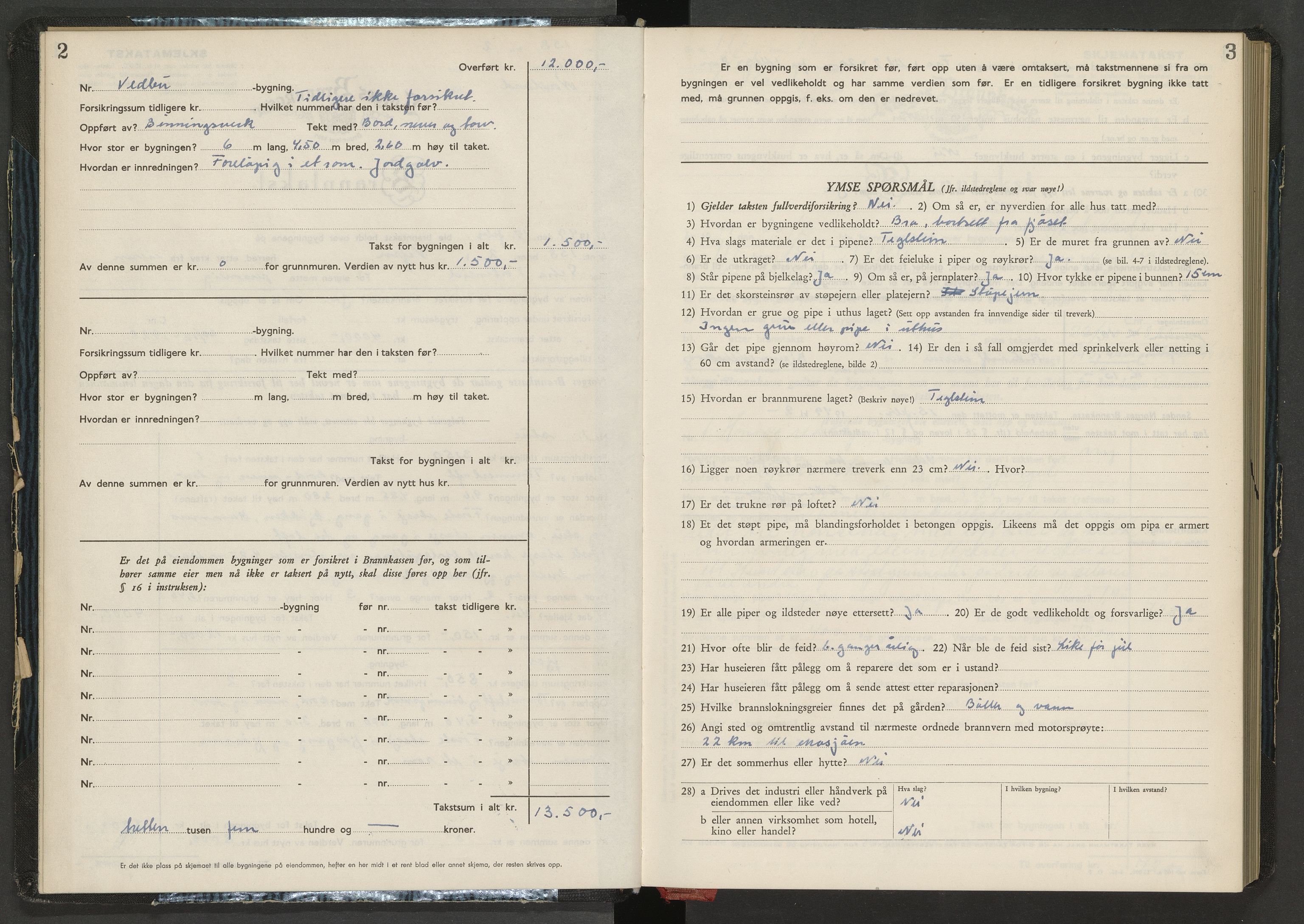 Norges Brannkasse Vefsn, AV/SAT-A-5573/Fb/L0016: Branntakstprotokoll, 1949-1953