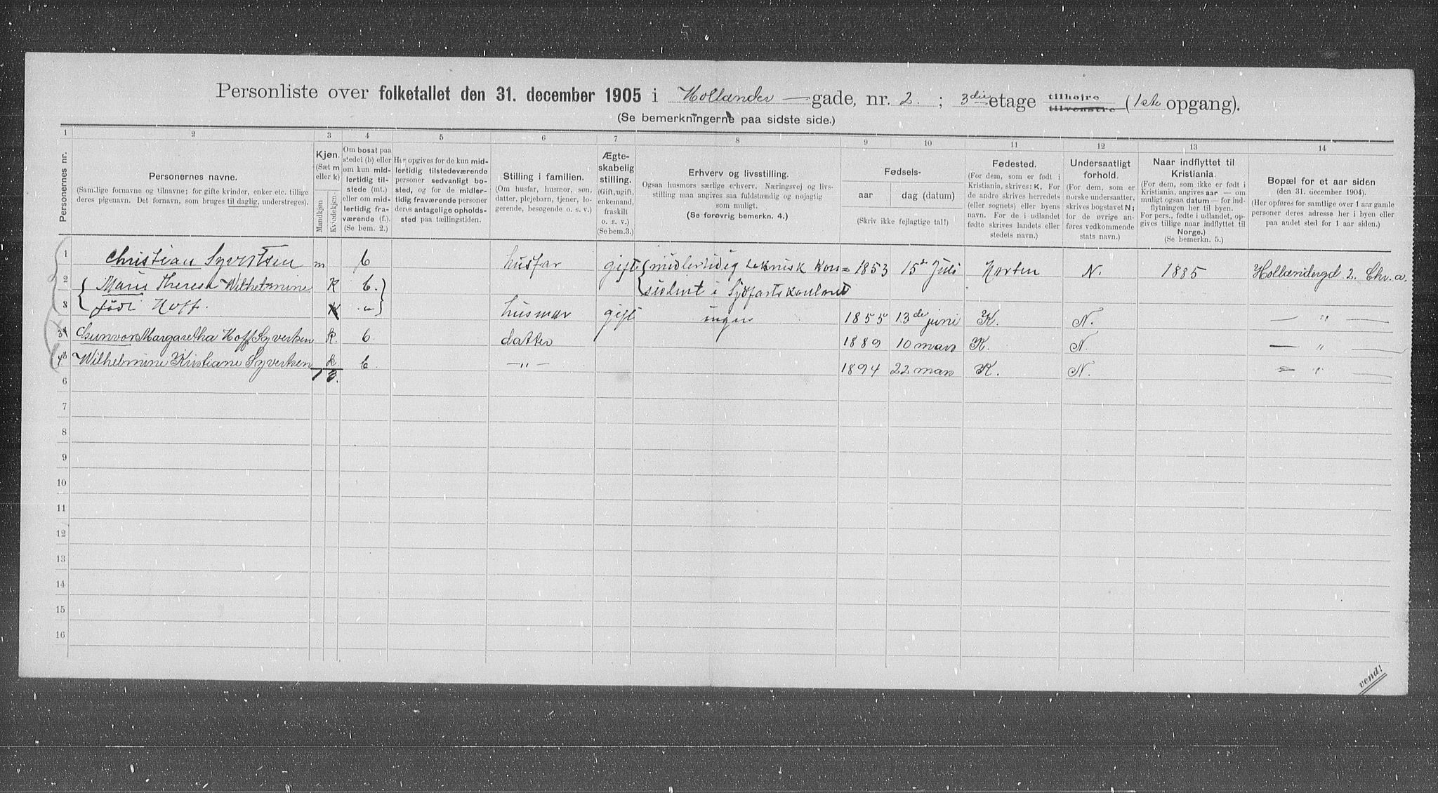 OBA, Municipal Census 1905 for Kristiania, 1905, p. 21118