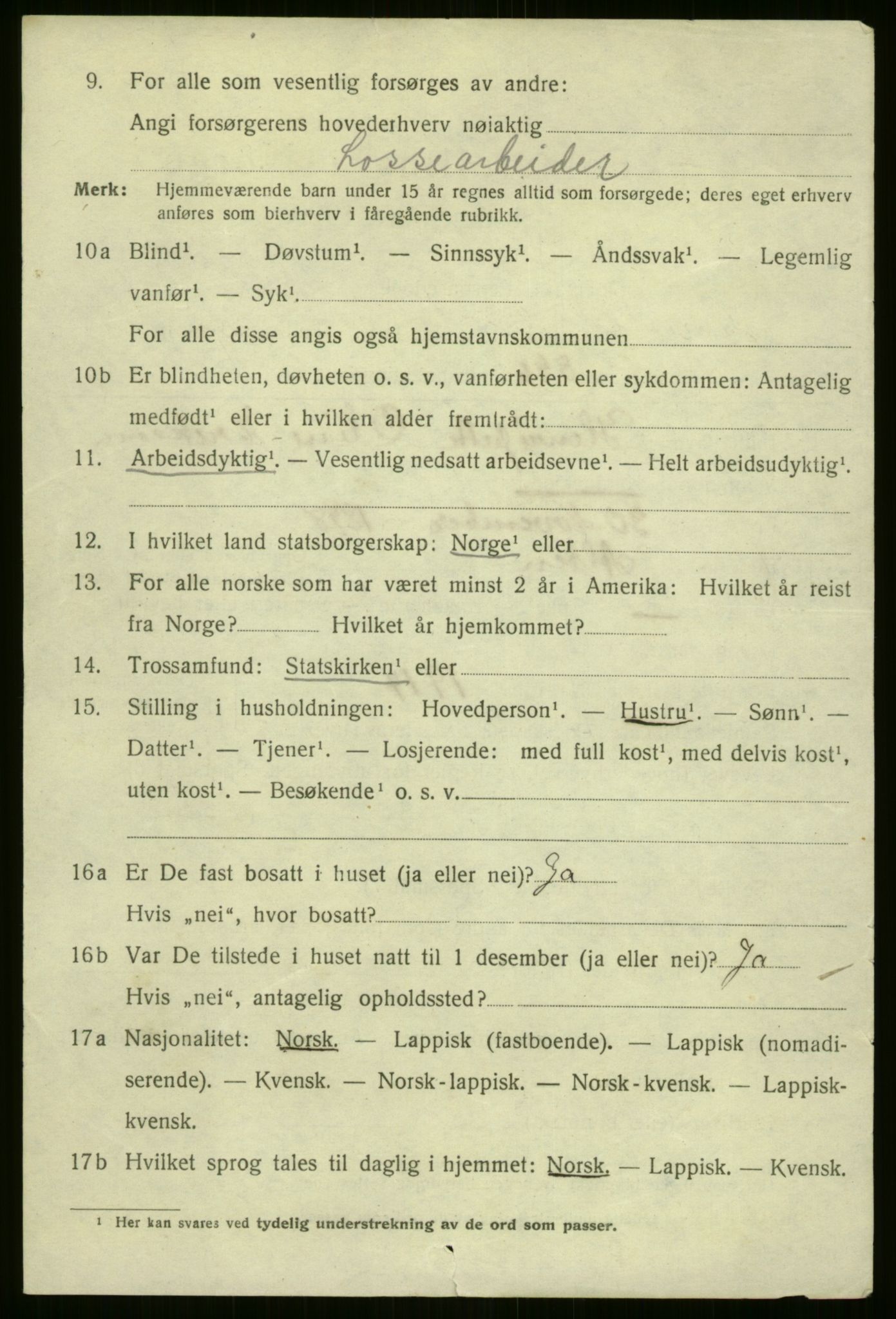 SATØ, 1920 census for Hammerfest, 1920, p. 2429