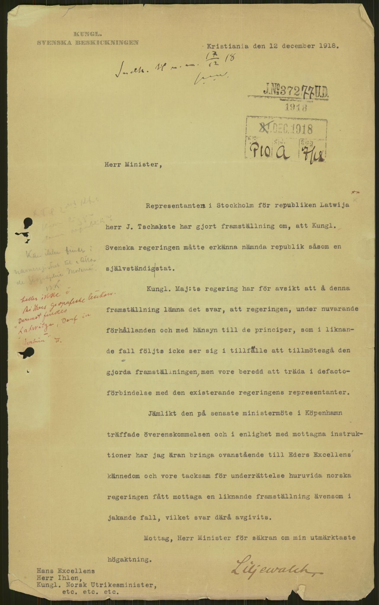 Utenriksdepartementet, AV/RA-S-2259, 1918-1922, p. 3