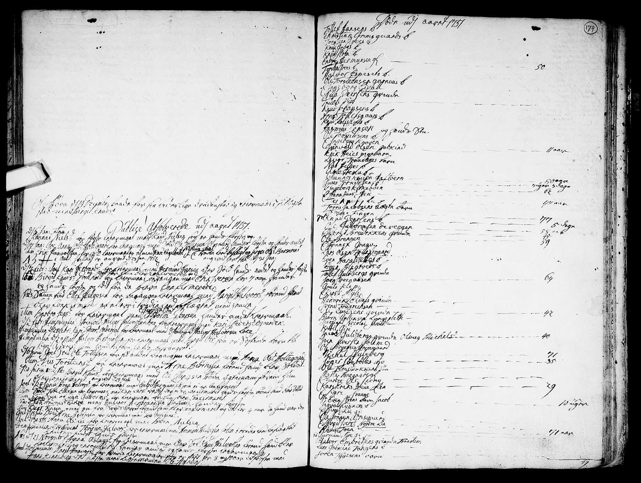 Nes kirkebøker, SAKO/A-236/F/Fa/L0002: Parish register (official) no. 2, 1707-1759, p. 179