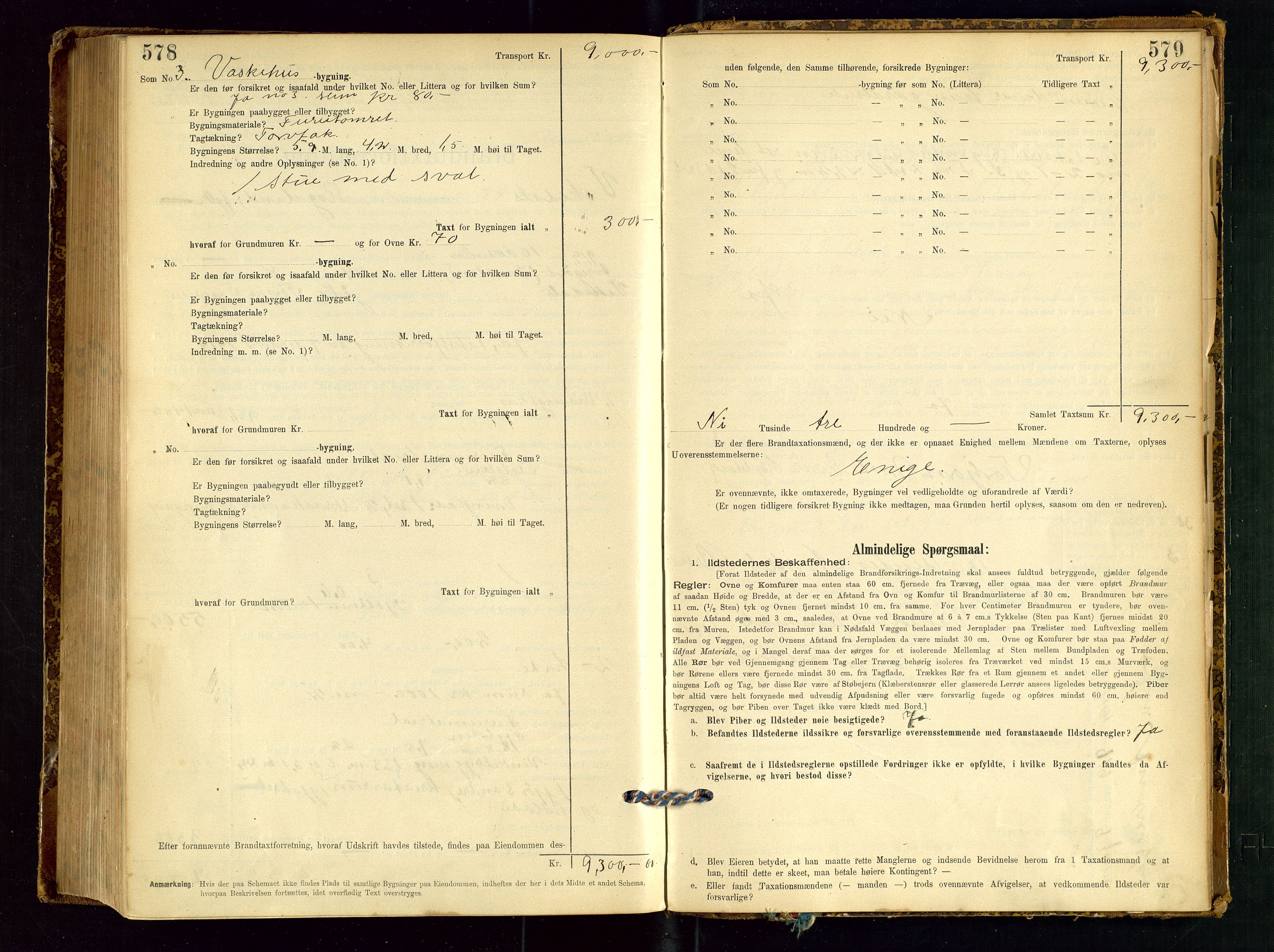 Vikedal lensmannskontor, AV/SAST-A-100179/Gob/L0004: Branntakstprotokoll, 1894-1952, p. 578-579