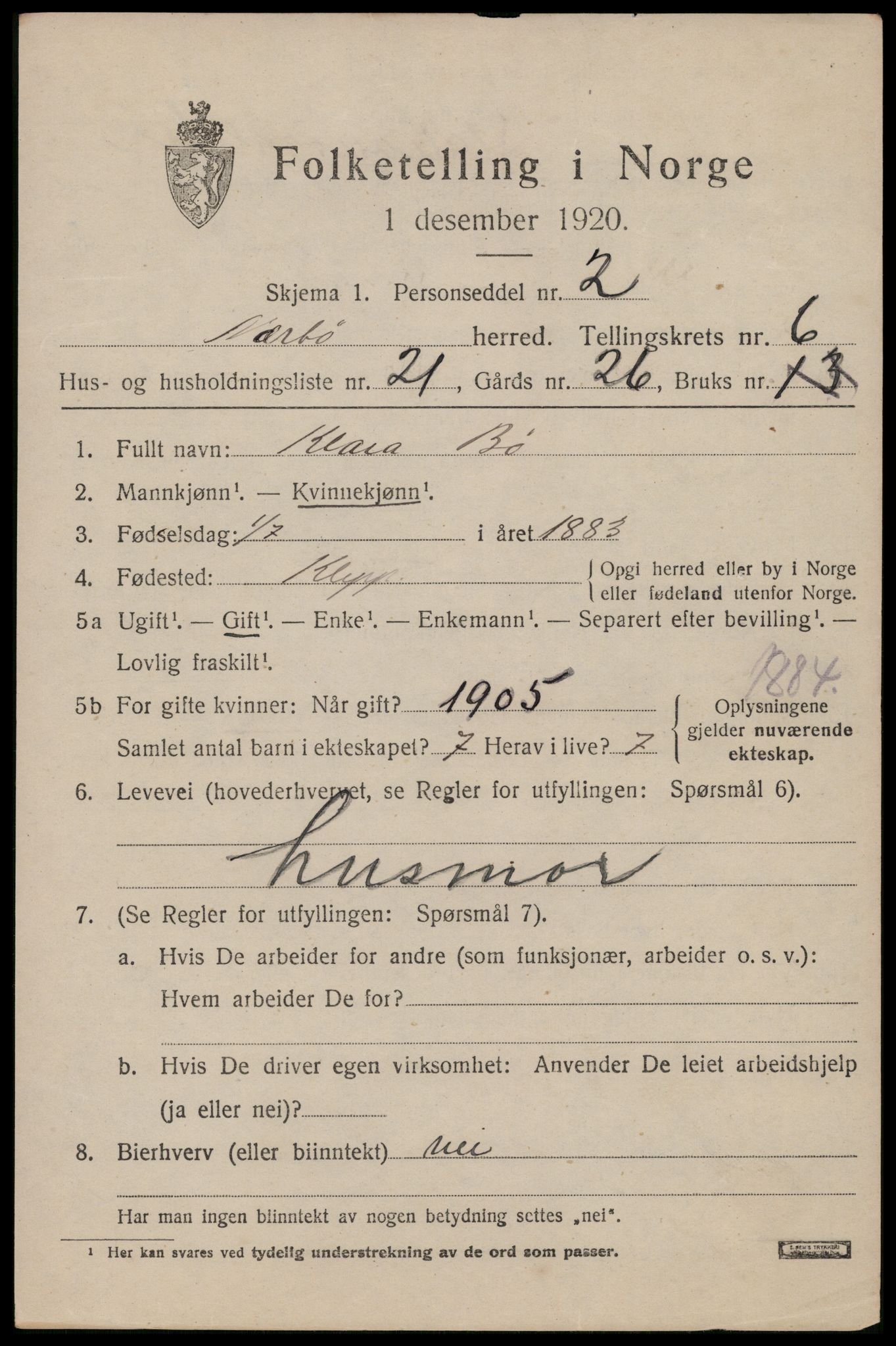 SAST, 1920 census for Nærbø, 1920, p. 3841